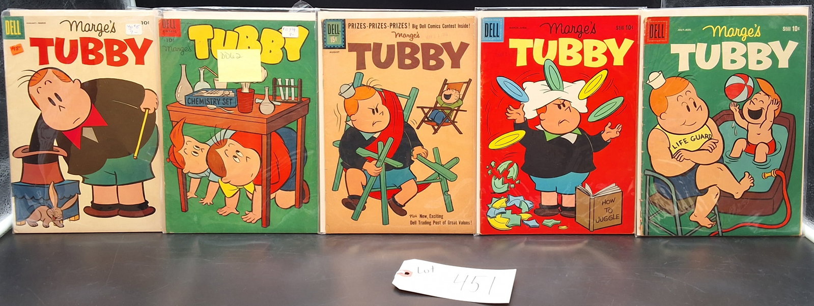 Lot of 5 Vintage Marge's Tubby Comics: Lot of 5 Vintage Marge's Tubby Comics Condition All property is sold in "as is" condition and all sales are final. Teel Auctions and its consignor make no representations or warranties, express or imp