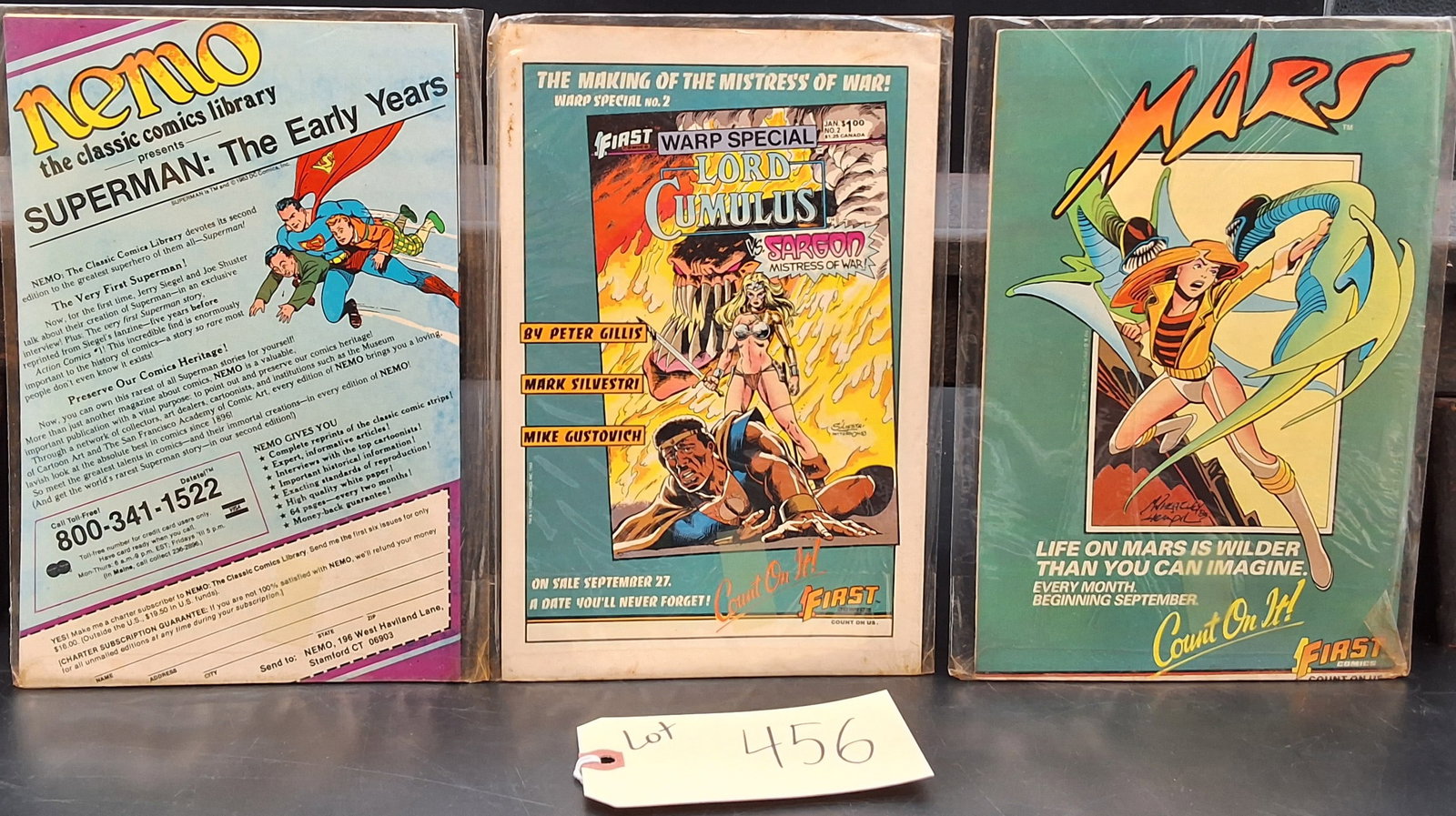 Lot of 3 1980s Warp Comics: #6, 9, 8 - 2