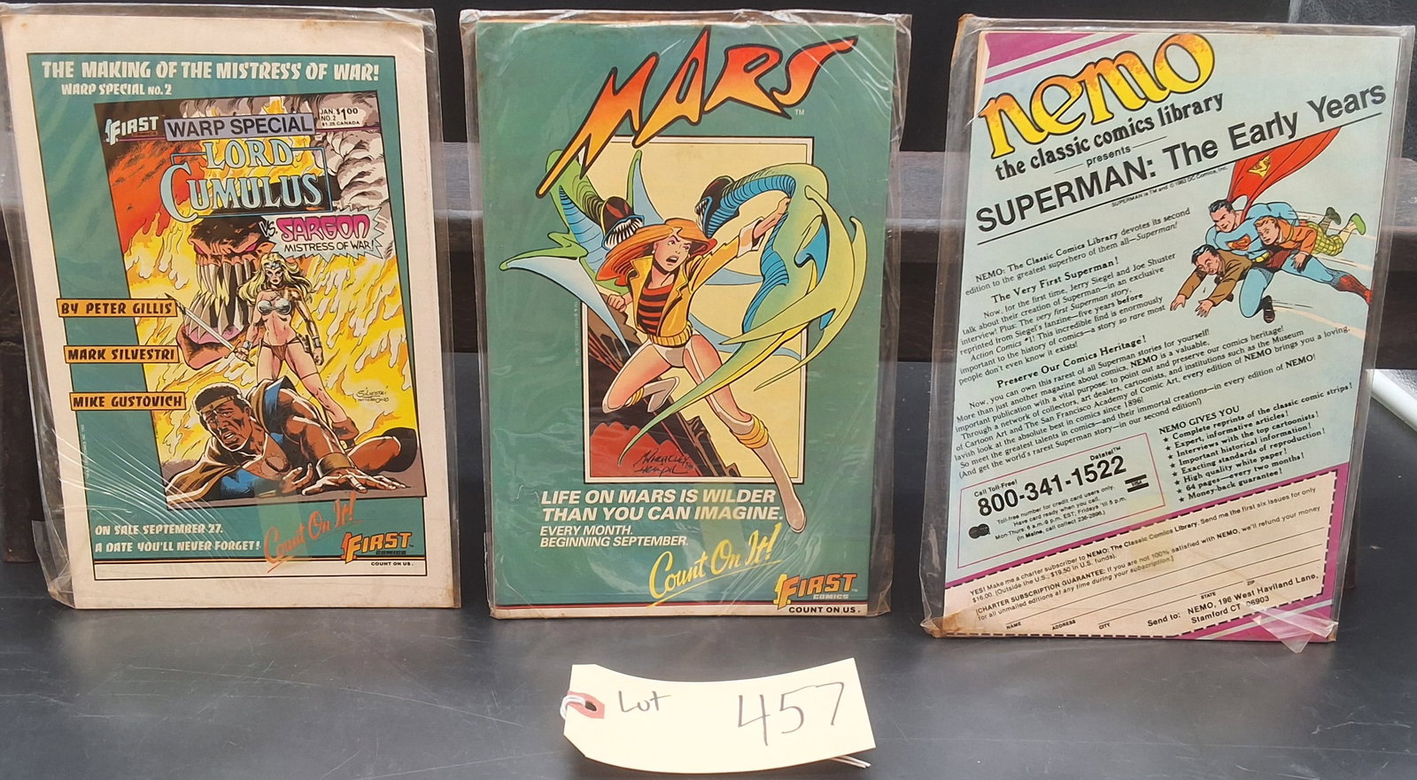Lot of 3 1980s Warp Comics: #6, 9, 9 - 2