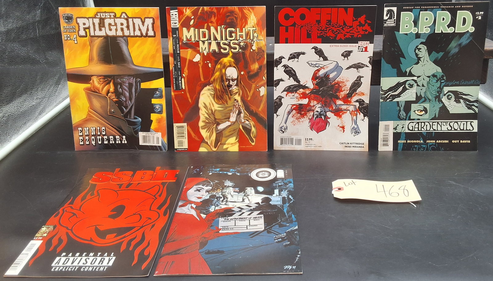 Lot of 6 Misc Comics: Lot of 6 Misc Comics: Just A Pilgrim, Midnight Mass, Coffin Hill, B.P.R.D., SSBII, The Department of Truth Condition All property is sold in "as is" condition and all sales are final. Teel Auctions