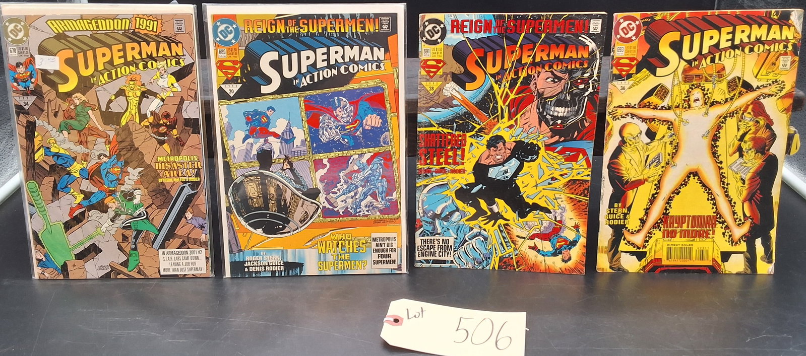 Lot of 4 1990s Superman in Action Comics: #670, 689, 691, 693 (1 of 2)