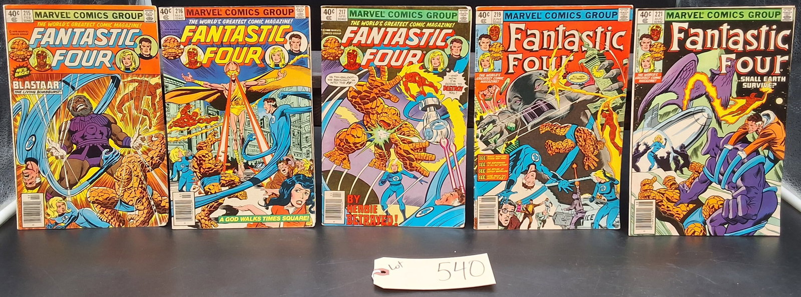 Lot of 5 1970s/80s Fantastic Four Comics: #215, 216, 217, 219, 221: Lot of 5 1970s/80s Fantastic Four Comics: #215, 216, 217, 219, 221 Condition All property is sold in "as is" condition and all sales are final. Teel Auctions and its consignor make no representations