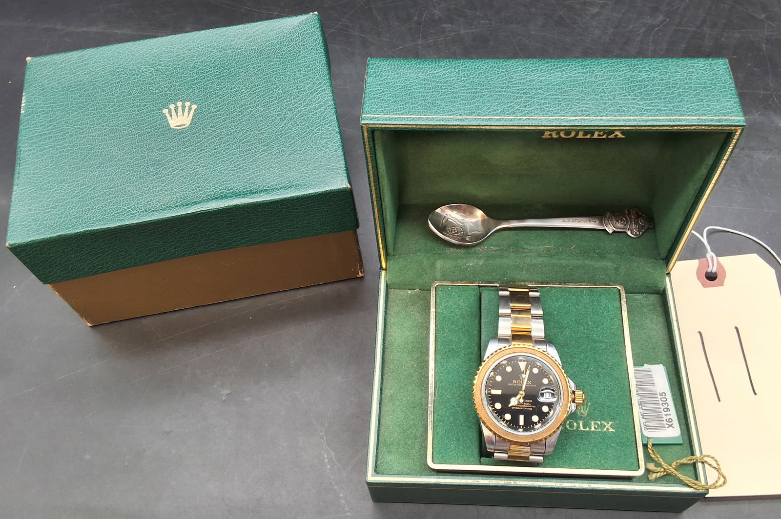 Rolex Oyster Perpetual Date SubMariner with Rolex Spoon: Rolex Oyster Perpetual Date SubMariner with Rolex Spoon Condition All property is sold in "as is" condition and all sales are final. Teel Auctions and its consignor make no representations or