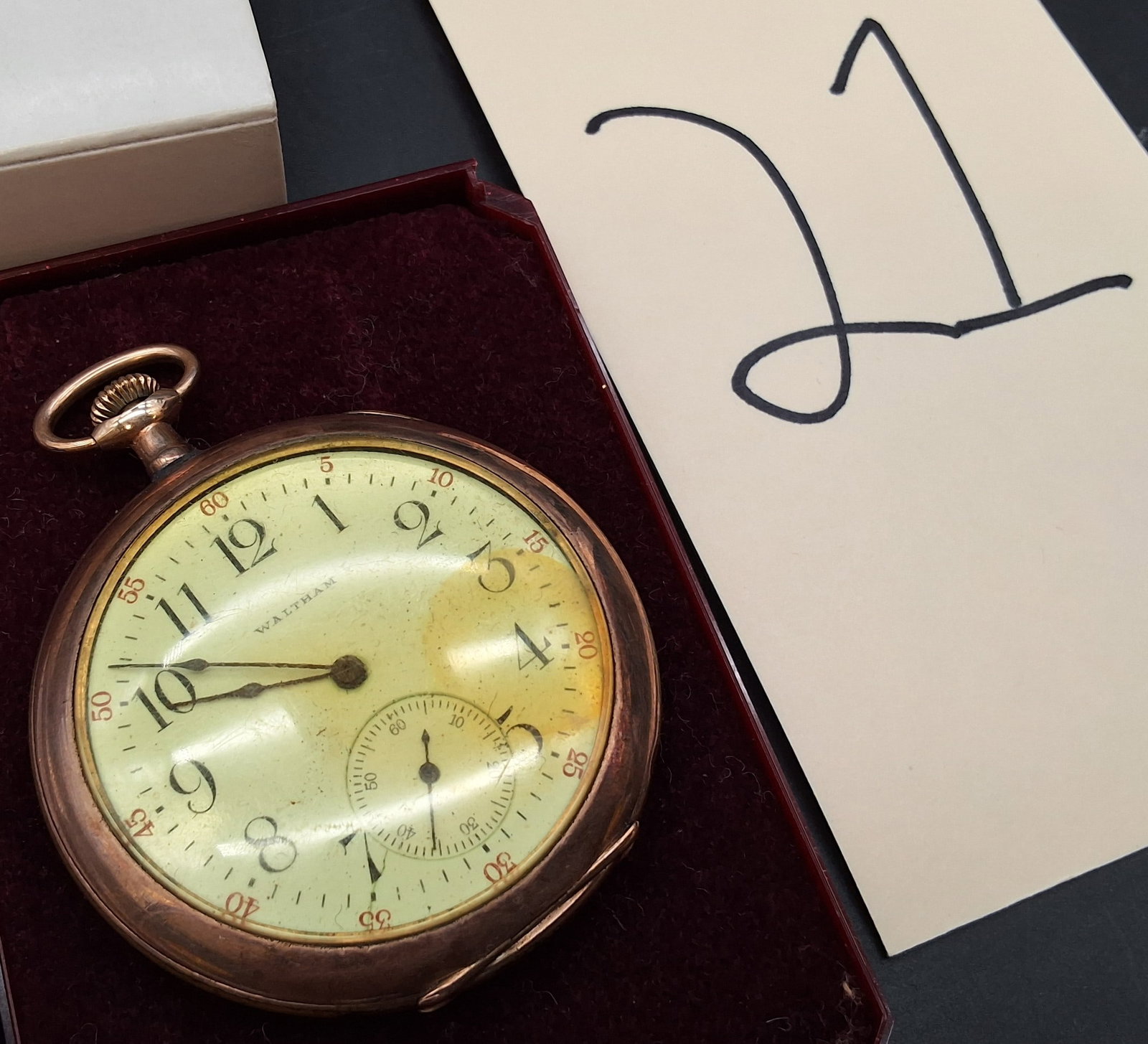 Antique American Waltham Watch Co Circa 1901 Brass Pocket Watch - 2