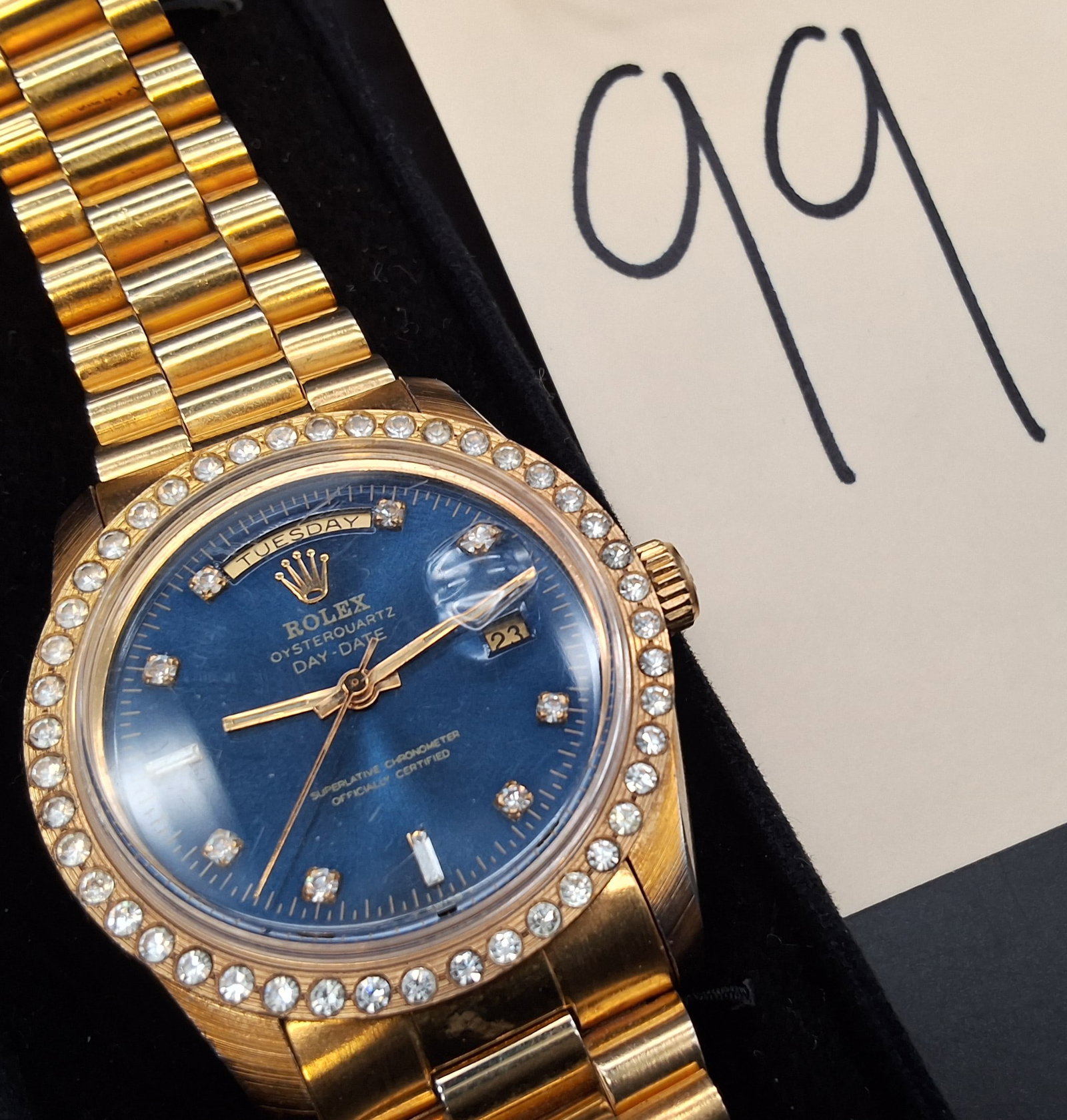 Imitation Rolex President Mens Day-Date 18238 Blue Dial - 2