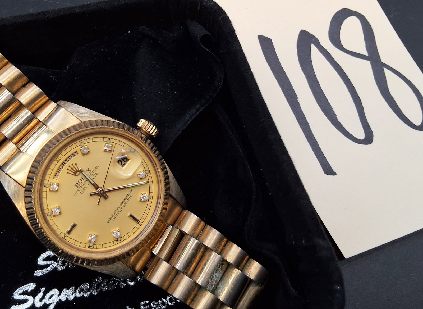 Imitation Rolex Day-Date gold tone watch - 2