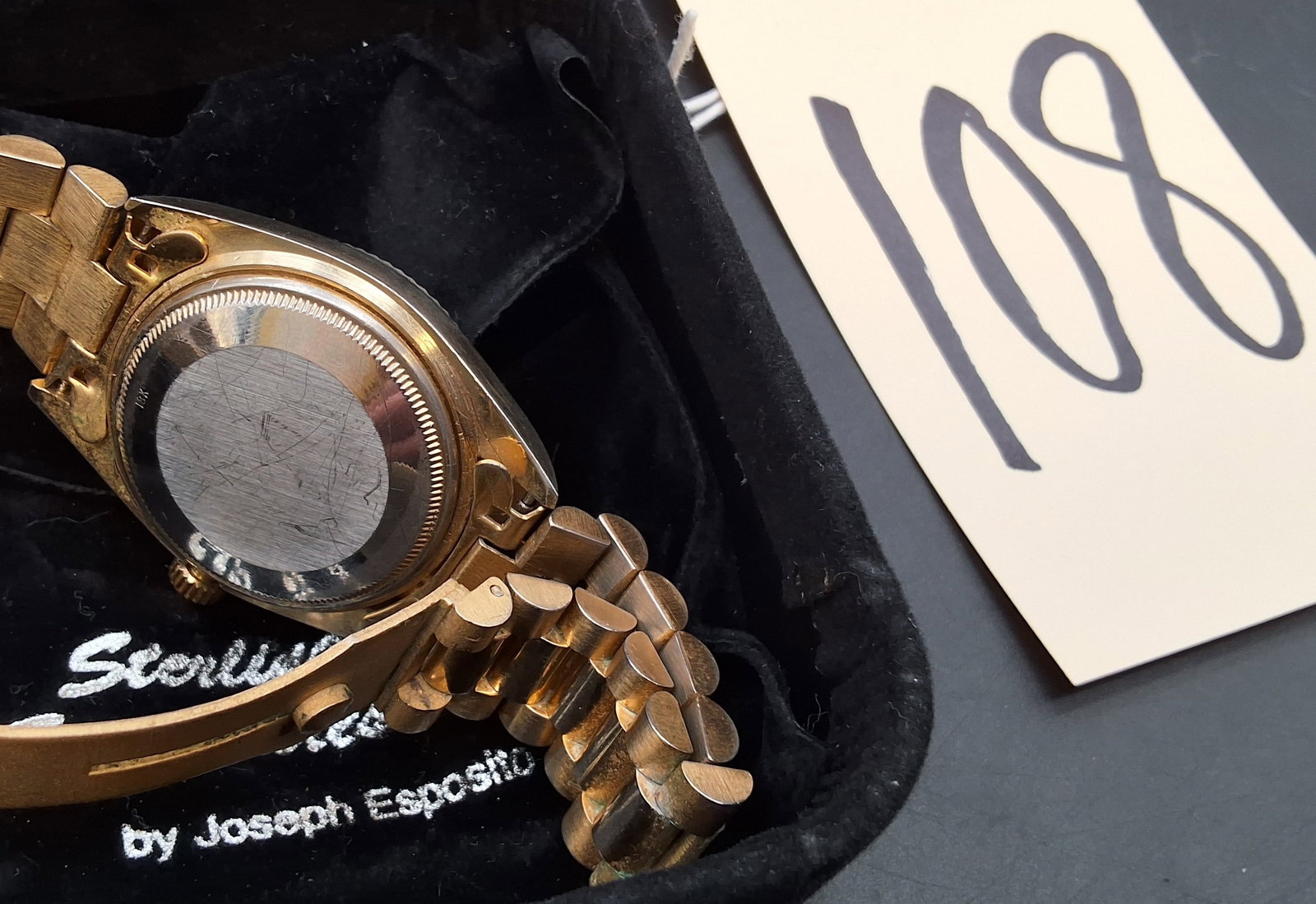 Imitation Rolex Day-Date gold tone watch - 3