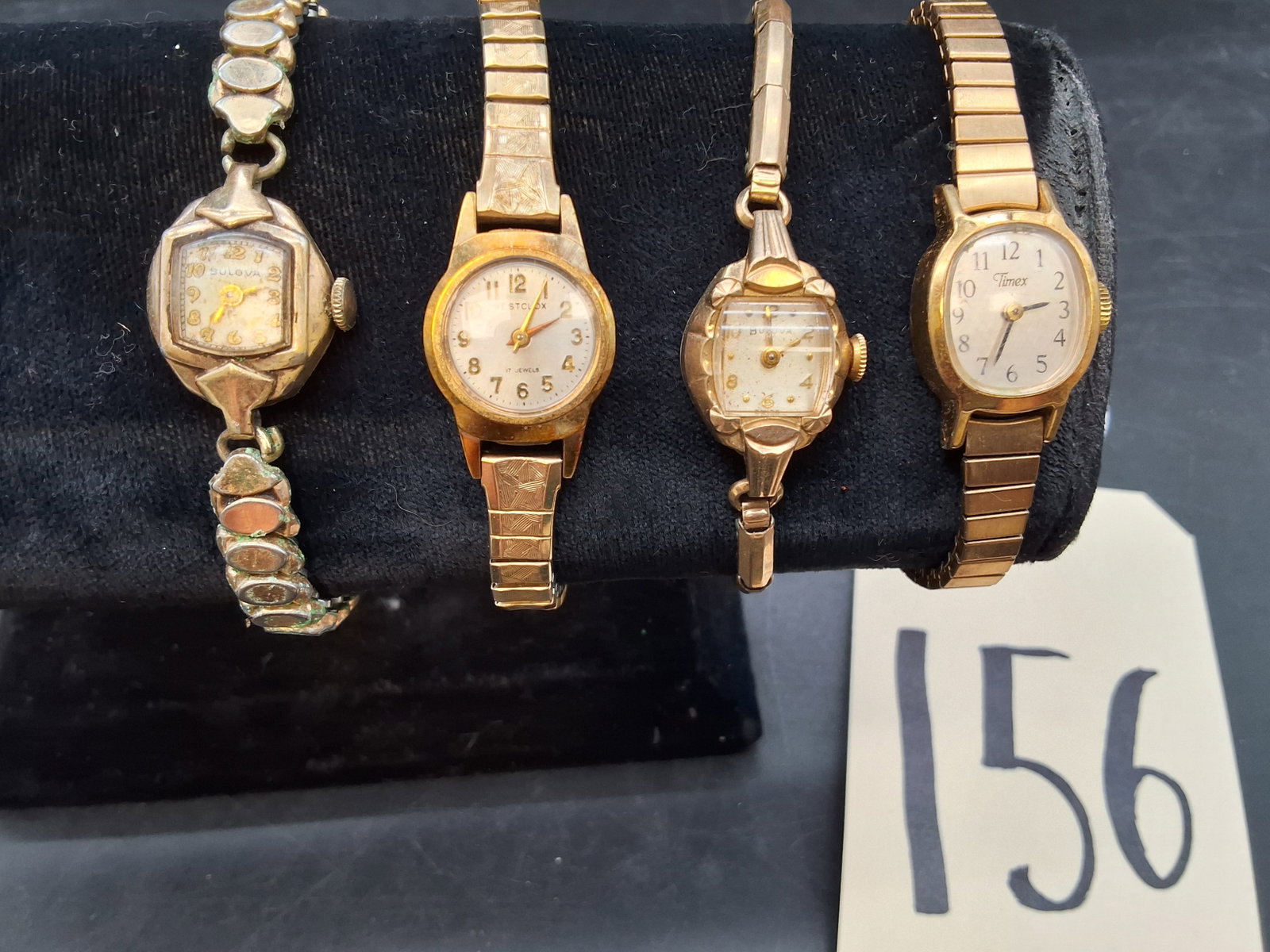 Lot of 4 vintage gold tone ladies watches: Bulova, Timex, Westclox - 2