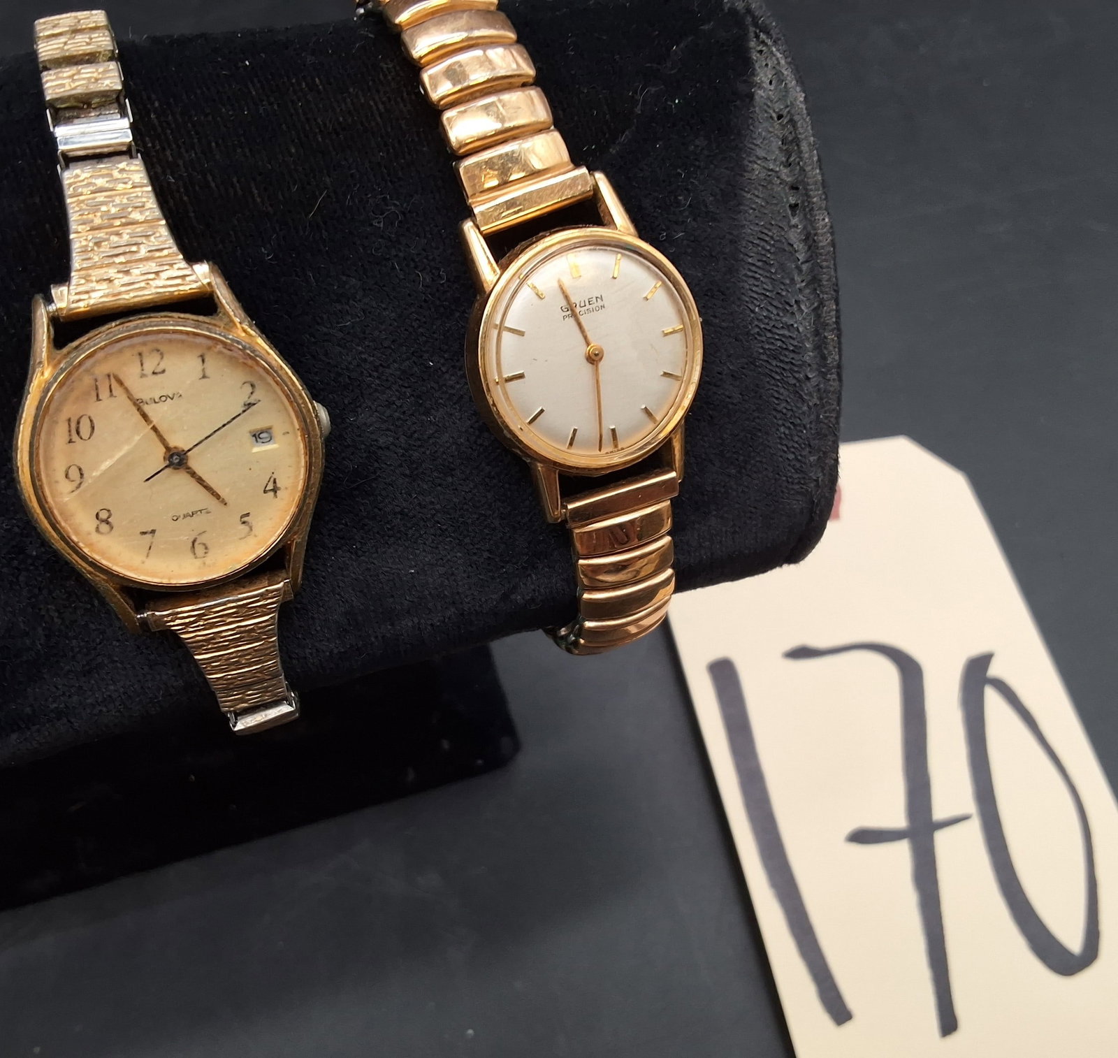 Lot of 2 gold-tone watches: Bulova and Gruen Precision - 2
