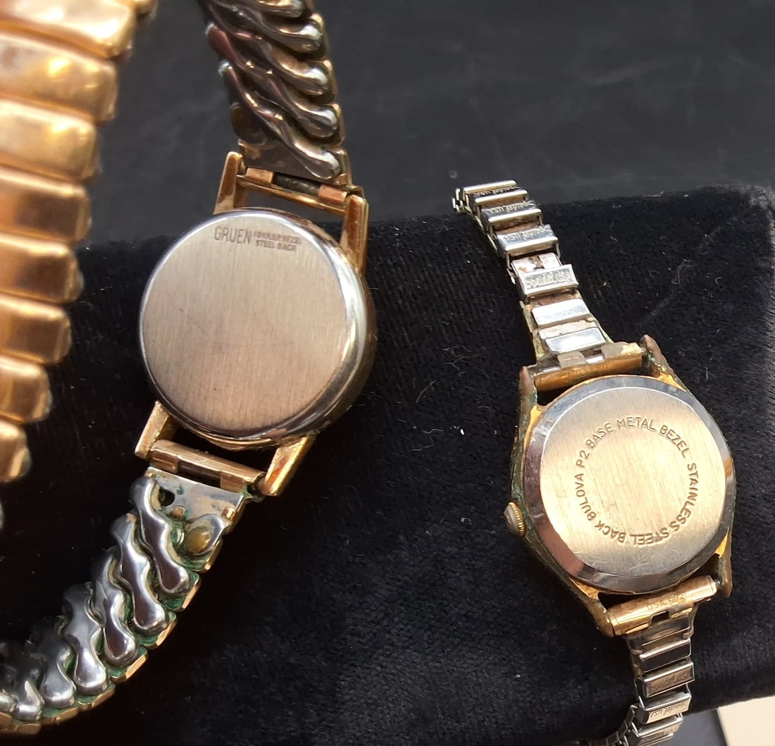 Lot of 2 gold-tone watches: Bulova and Gruen Precision - 3