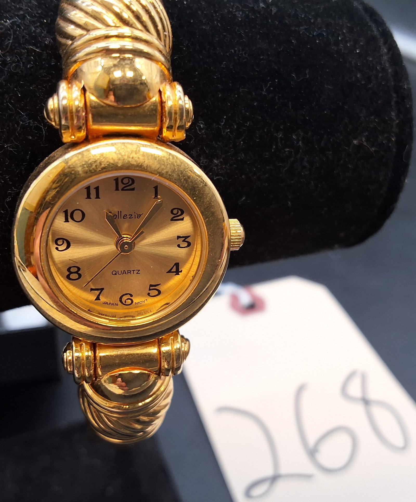 Collezio gold tone women's cuff bracelet watch - 2