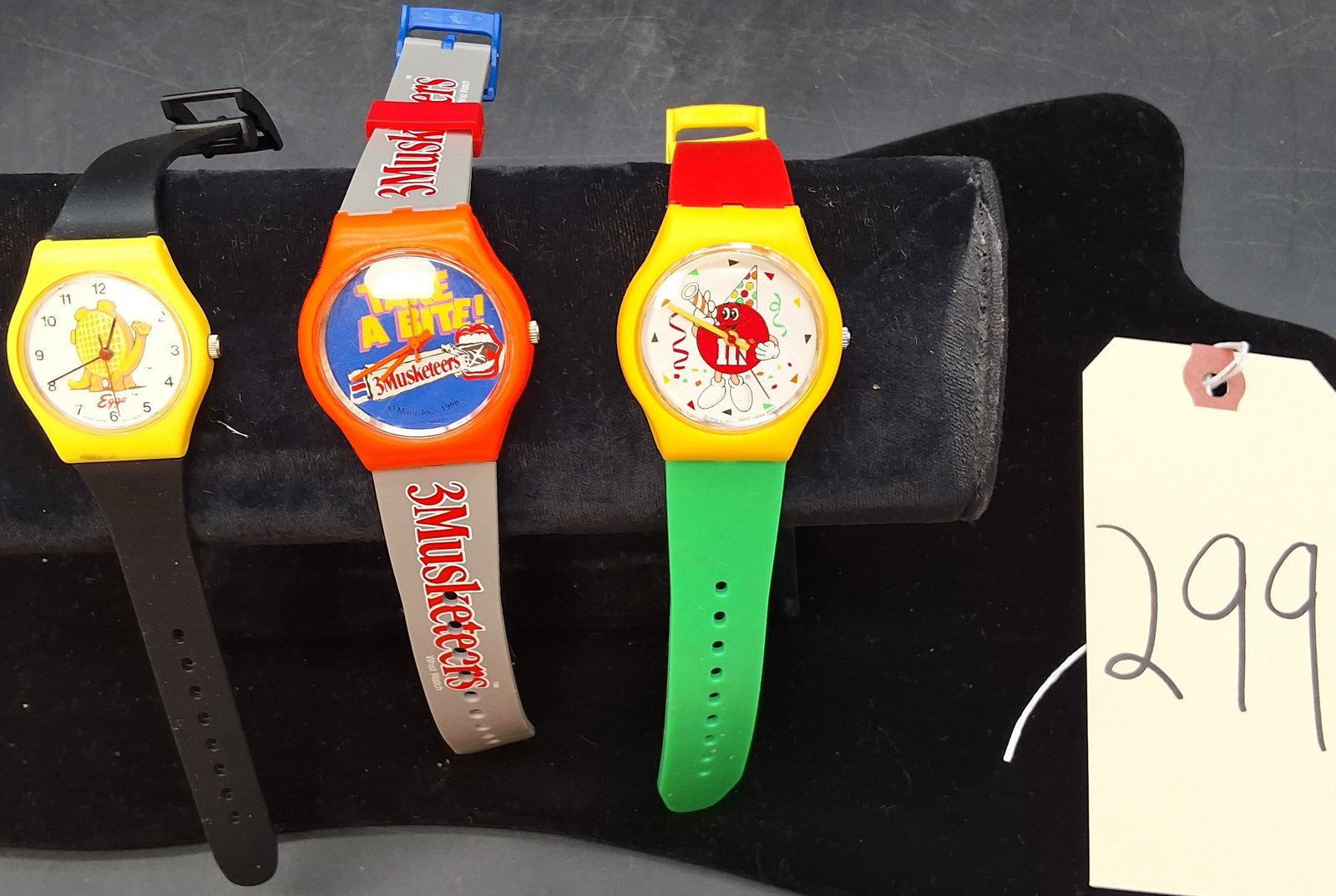 Lot of 3 Vintage Food Brands Kid Watches: Eggo, M&M, and 3 Musketeers (1 of 3)