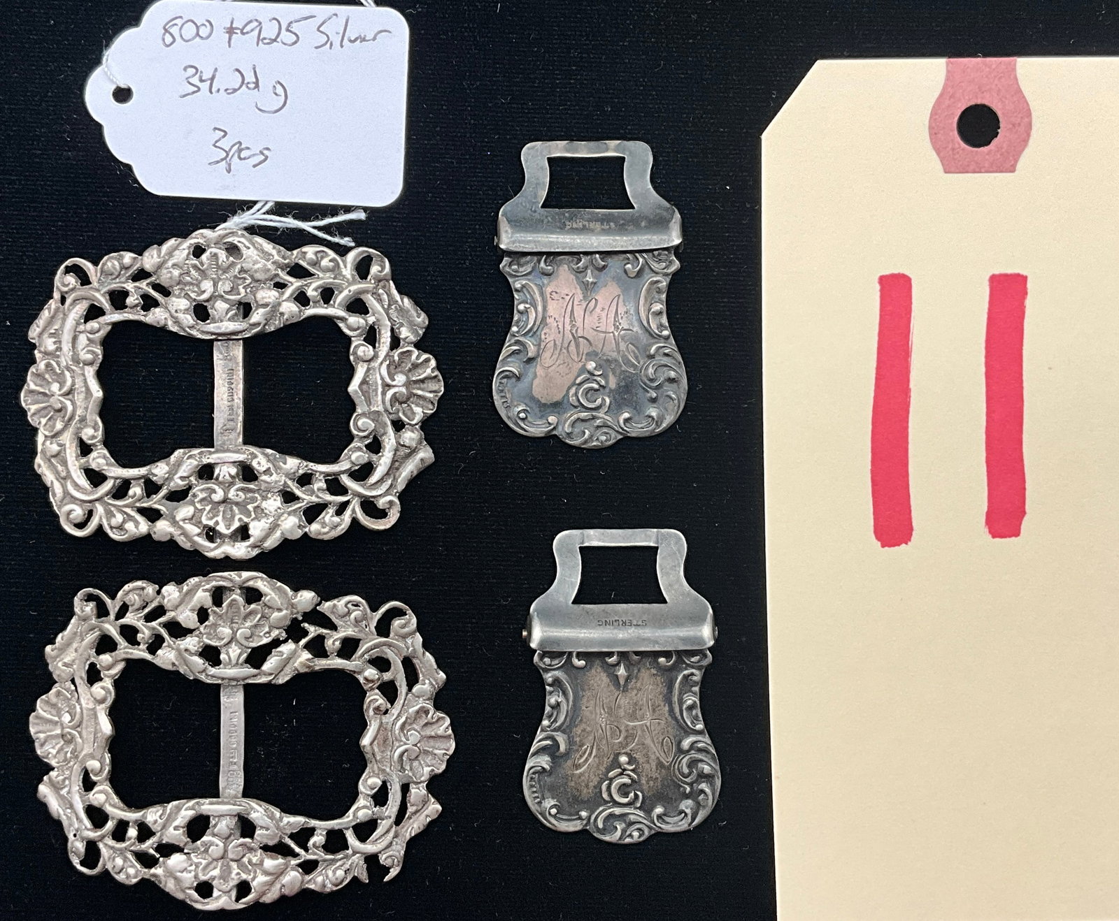 A Group of 800 and 925 Silver Accessories Including Fratelli Coppini Italian Buckles (1 of 5)