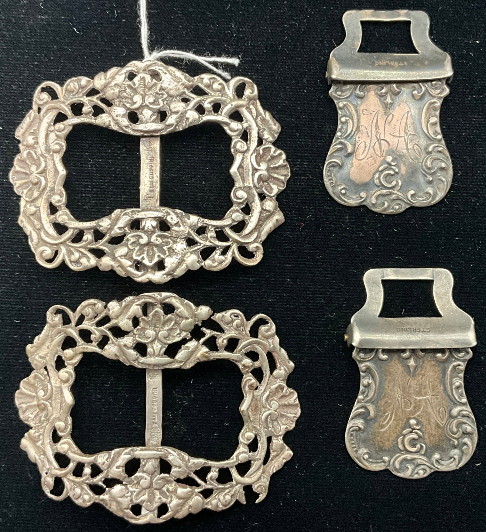 A Group of 800 and 925 Silver Accessories Including Fratelli Coppini Italian Buckles - 2