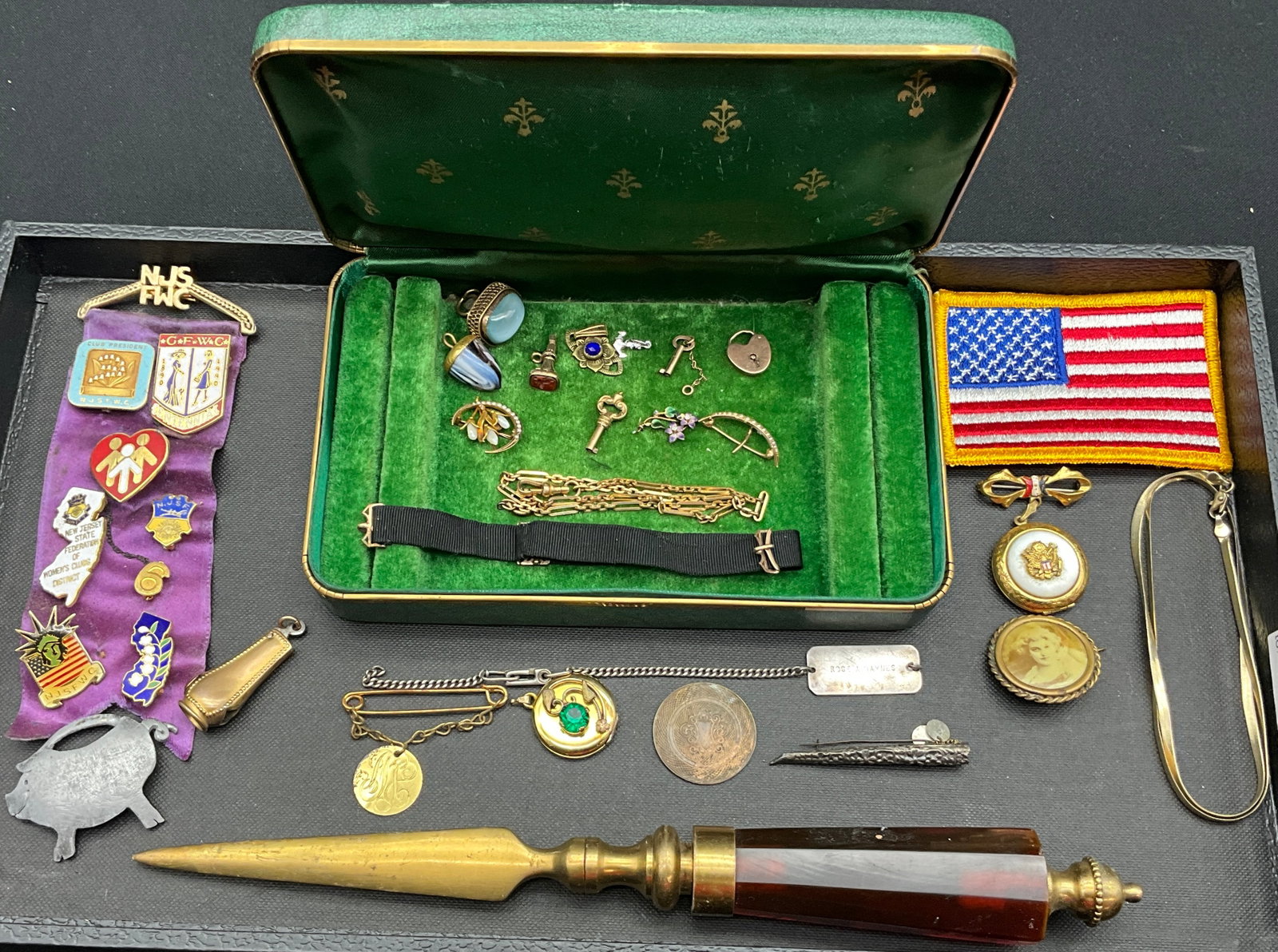 A Collection of Vintage Fraternal Pins, Jewelry, and Memorabilia - 2