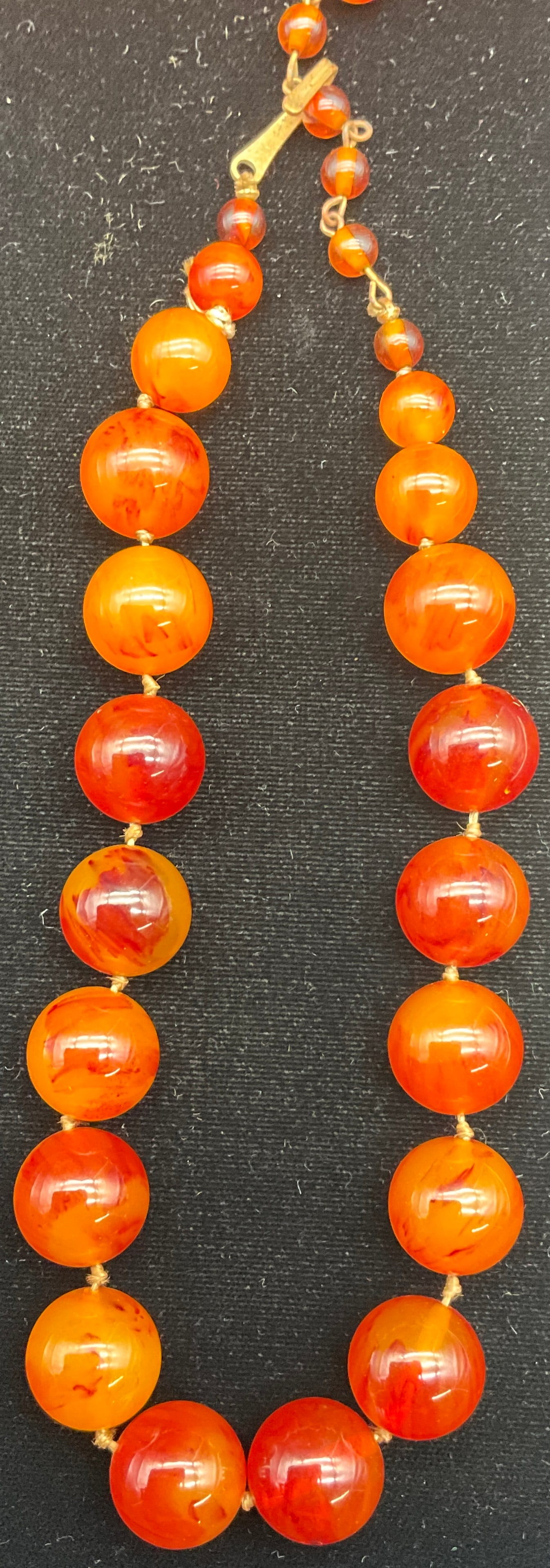 An Assortment of Butterscotch and Cherry Bakelite Jewelry Including a Graduated Bead Necklace - 2