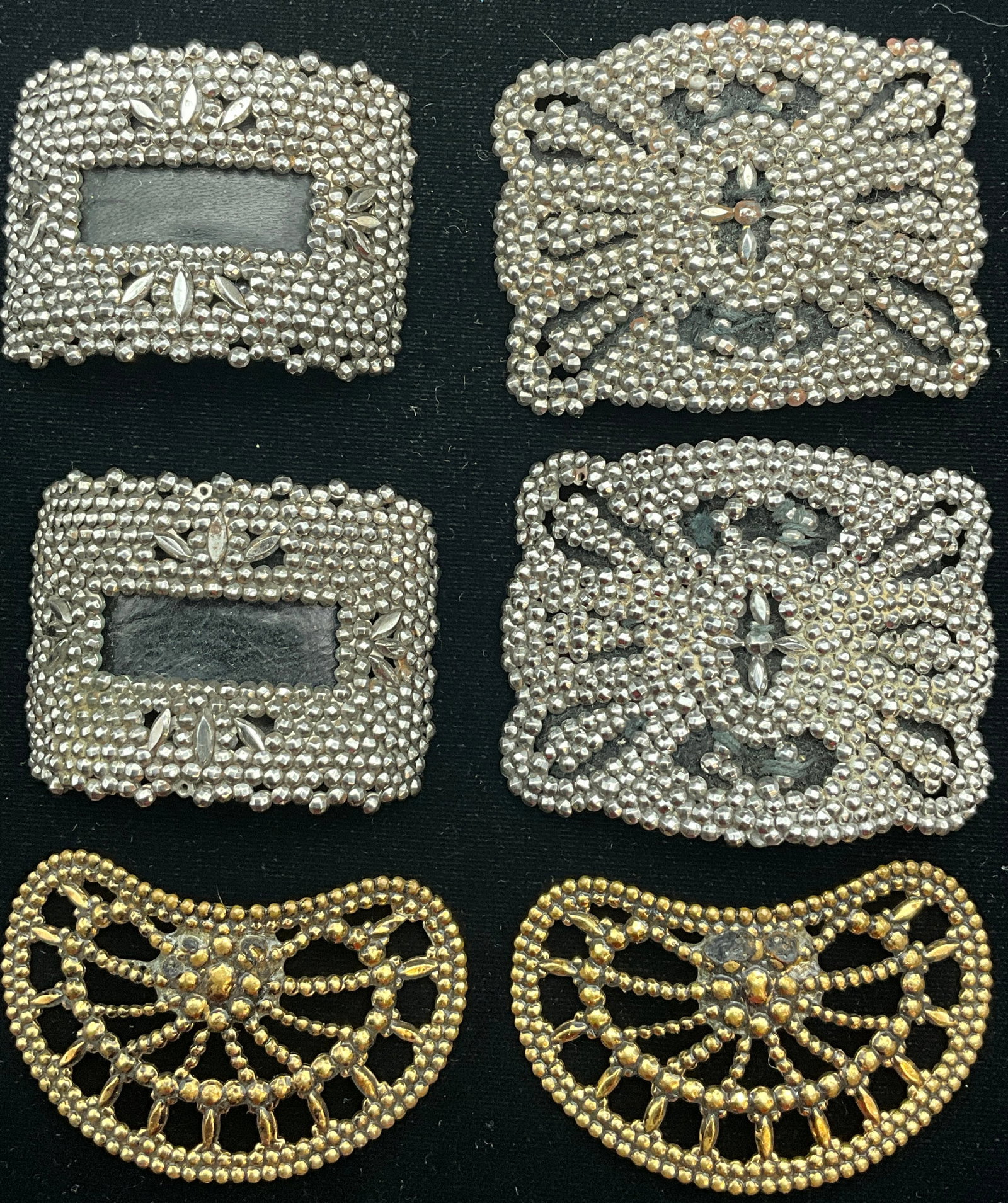 Vintage Cut Steel and Gold-Toned Filigree Shoe Clips Including L.W. Paris - 2