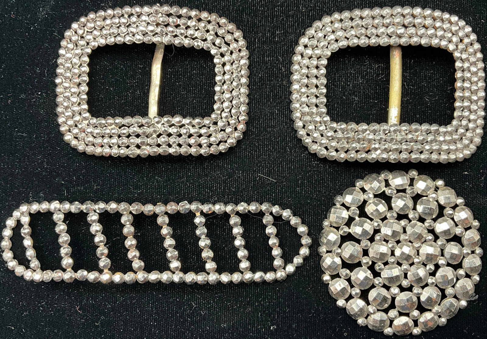 A Collection of Victorian French Cut Steel and Marcacite Style Accessories - 2