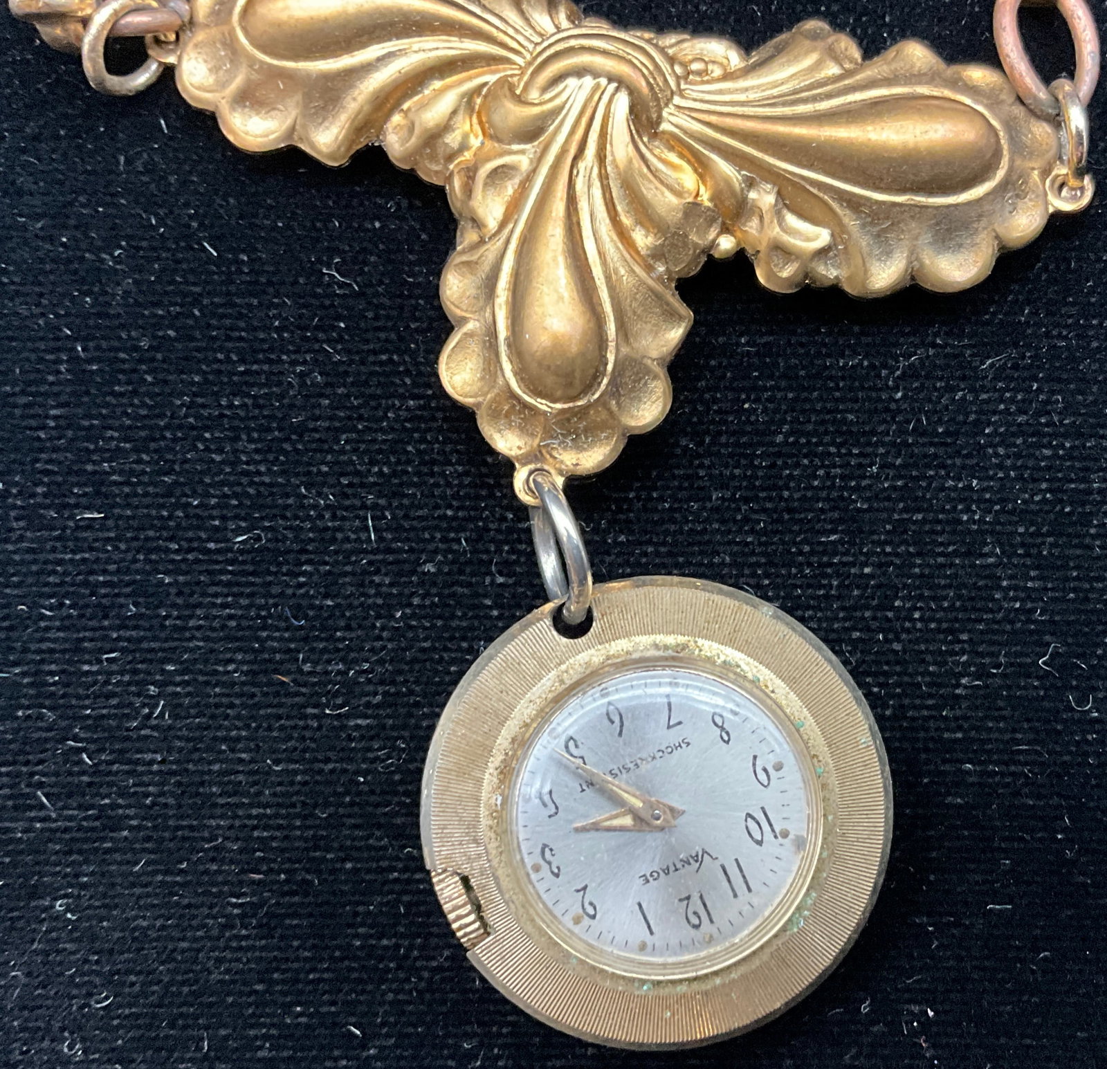 Vintage Watch Component Assemblage Bookchain Statement Necklace - 5