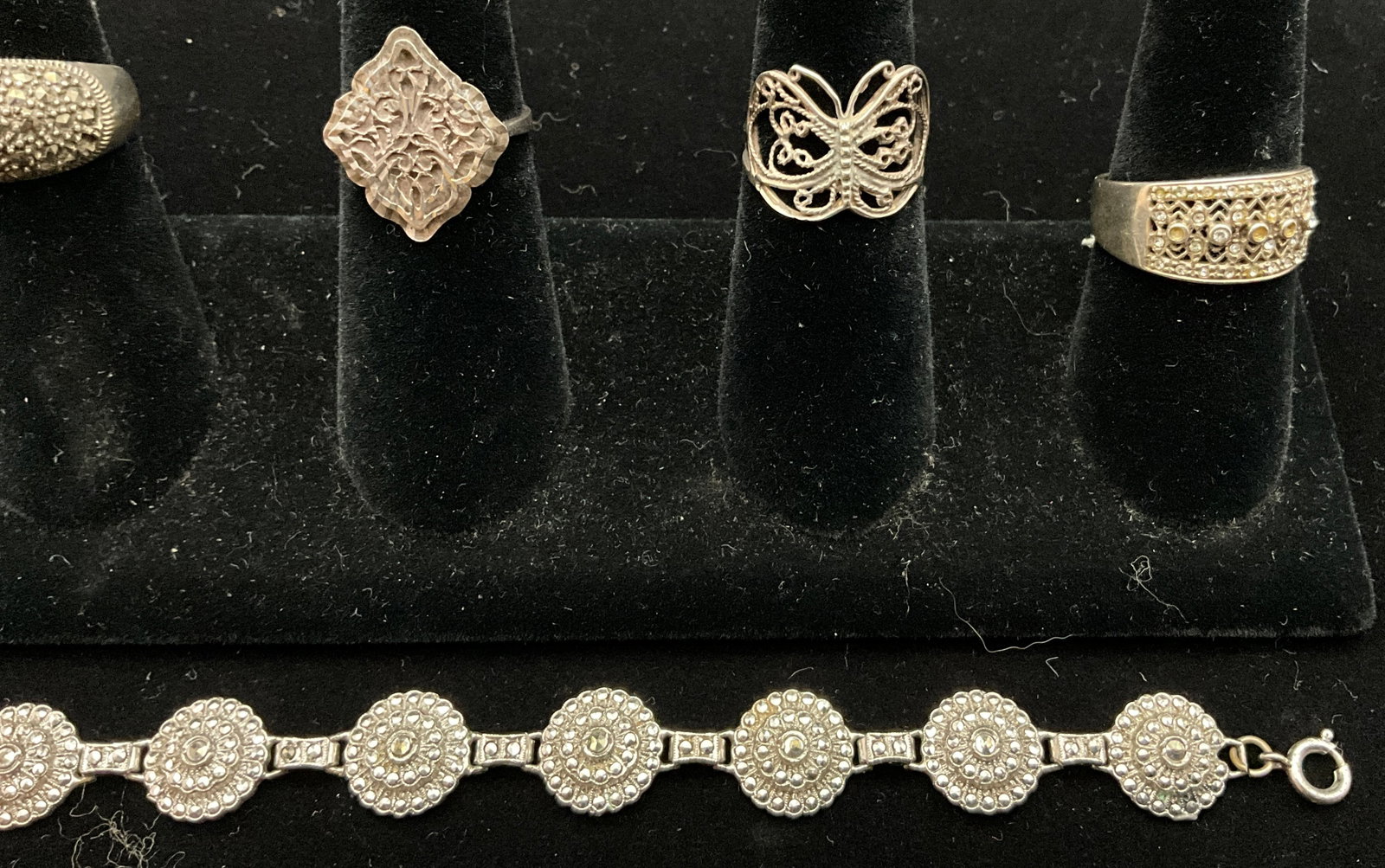 An Assortment of Marcasite and Sterling Silver Jewelry - 2