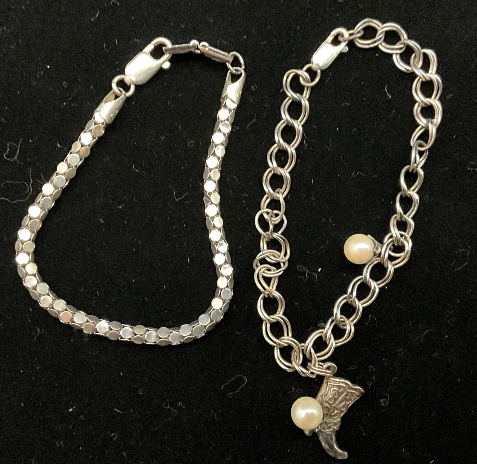A Collection of Five Sterling Silver Bracelets - 2