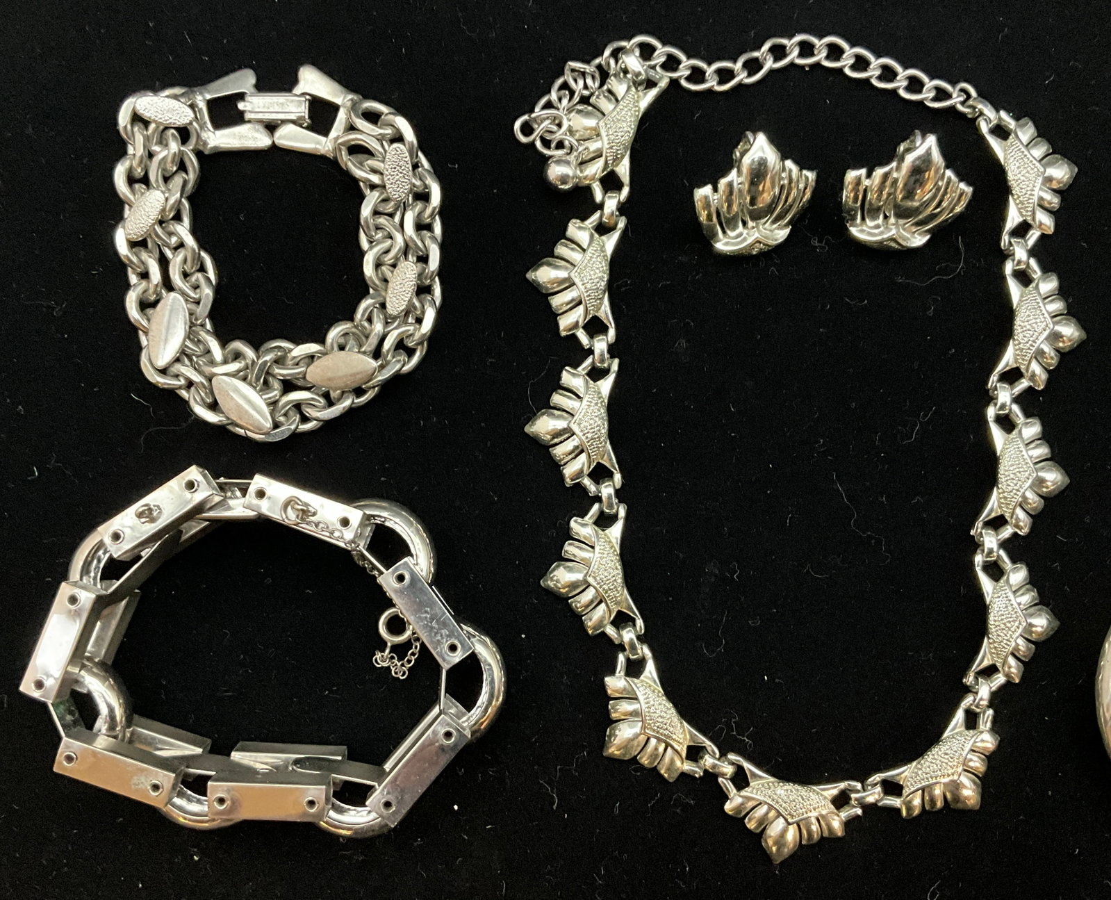 An Assortment of Vintage Silver-Toned Costume Jewelry - 2