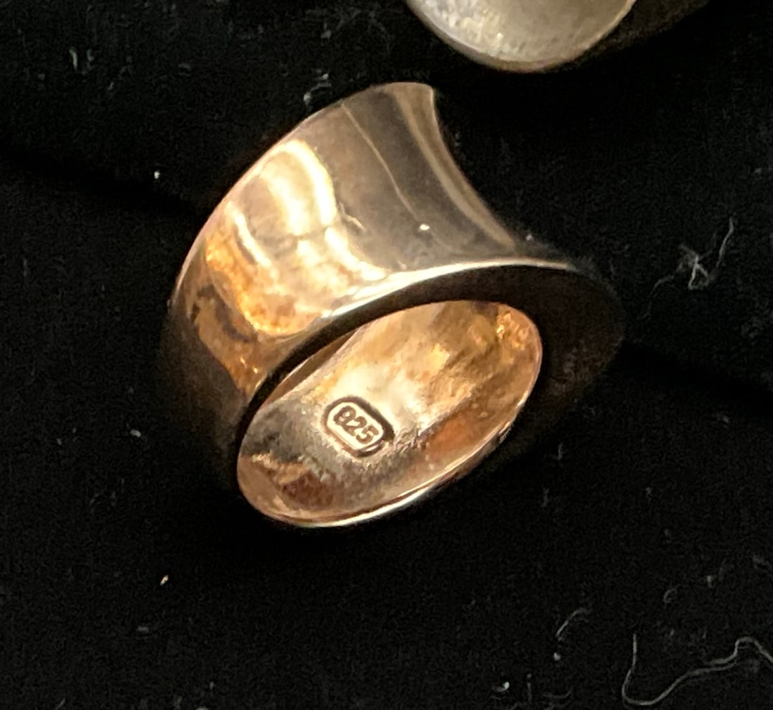 Six Sterling Silver Artisan and Contemporary Rings - 7