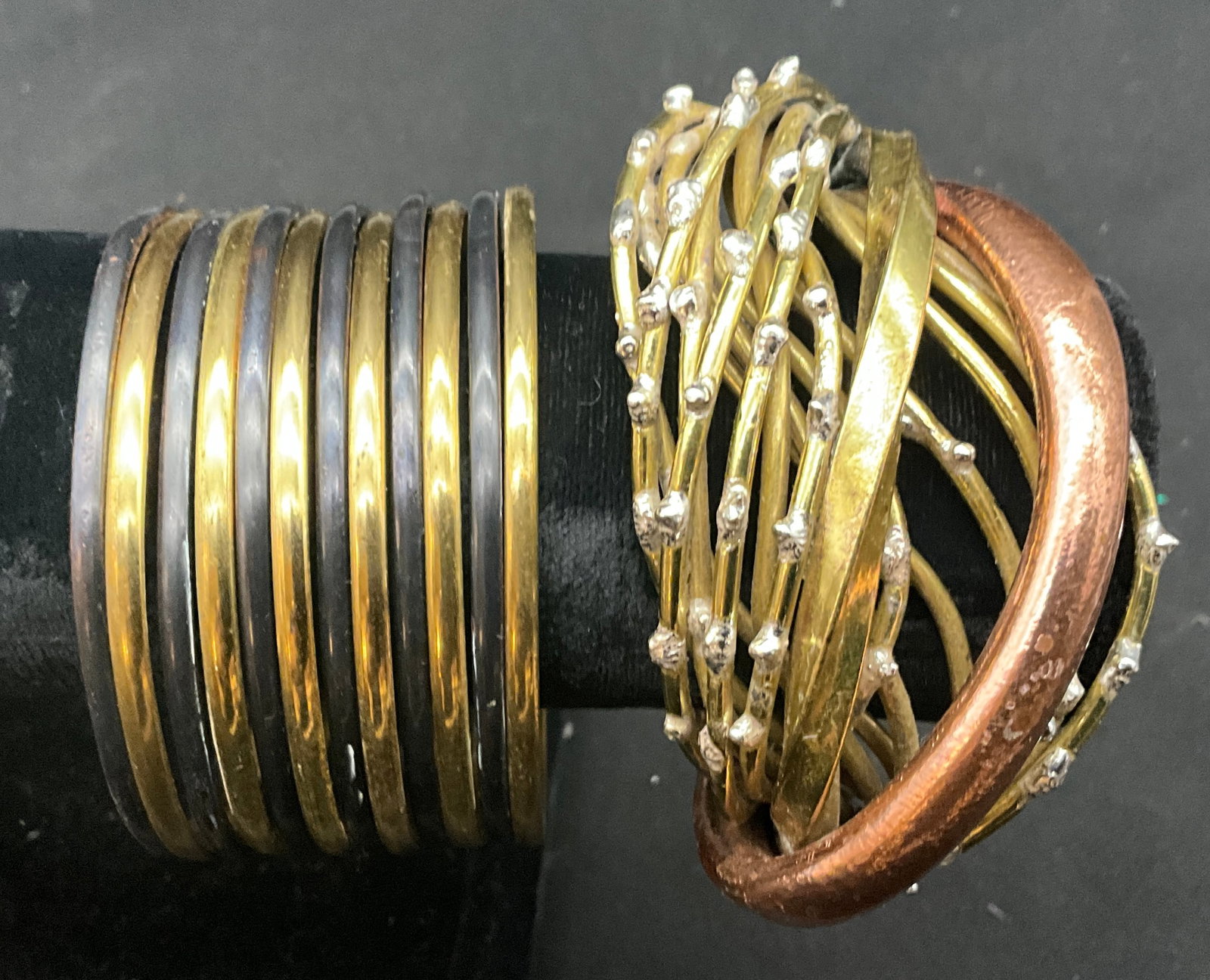 Two Mixed-Metal Modernist Cuff Bracelets - 3