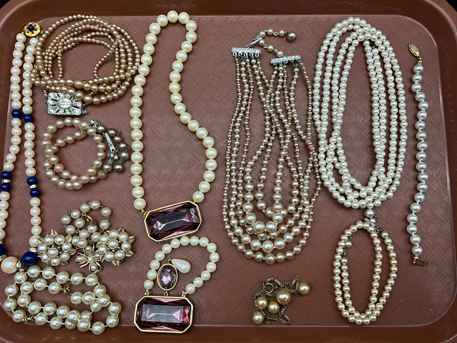 A Collection of Vintage Faux Pearl Jewelry Including Signed Richelieu Piece - 2