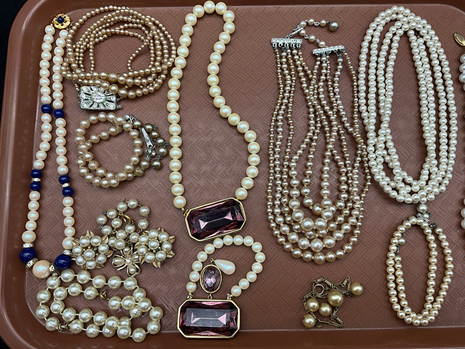 A Collection of Vintage Faux Pearl Jewelry Including Signed Richelieu Piece - 3