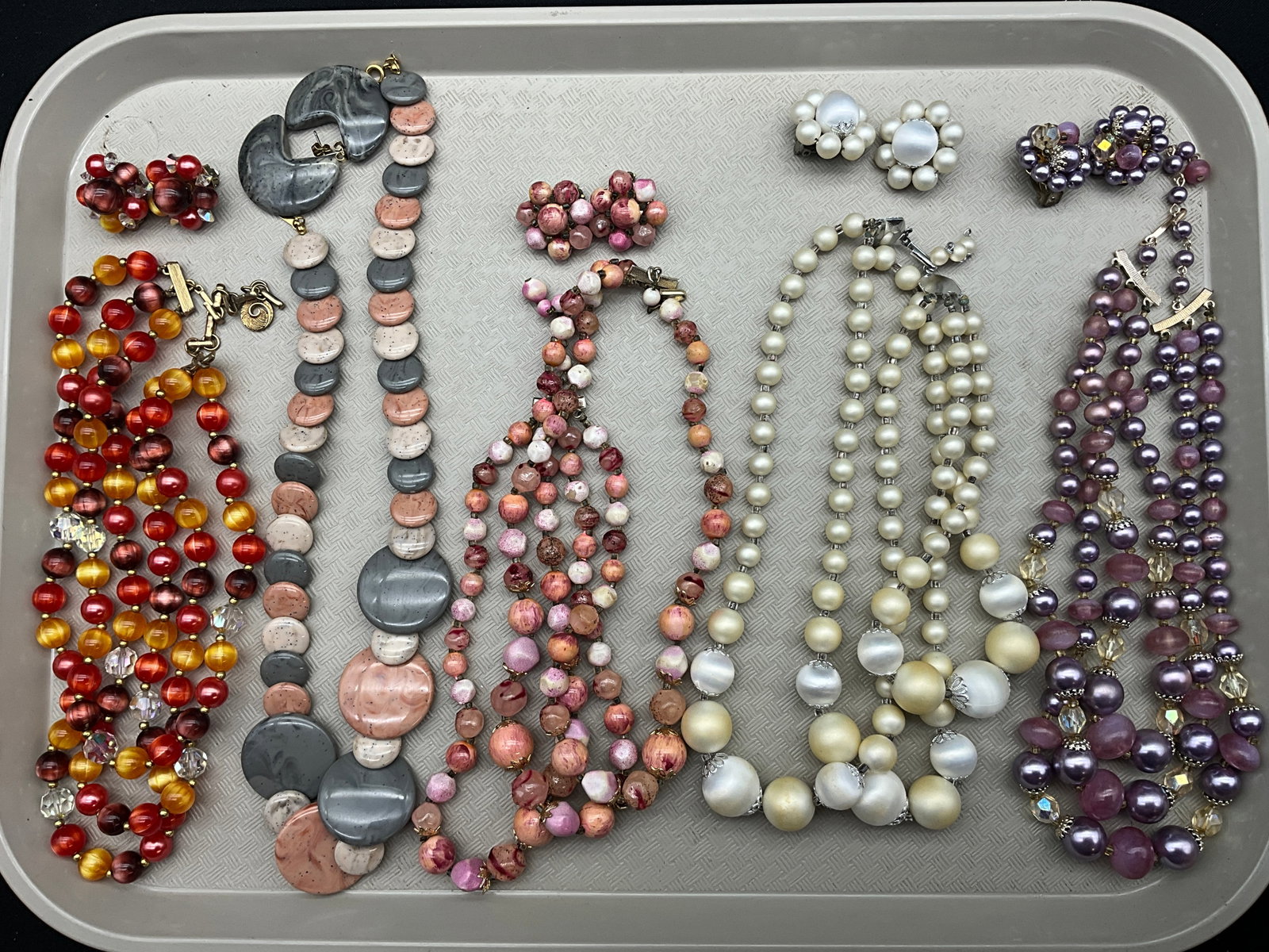 An Assortment of Five Vintage Costume Jewelry Necklace and Earring Sets - 2