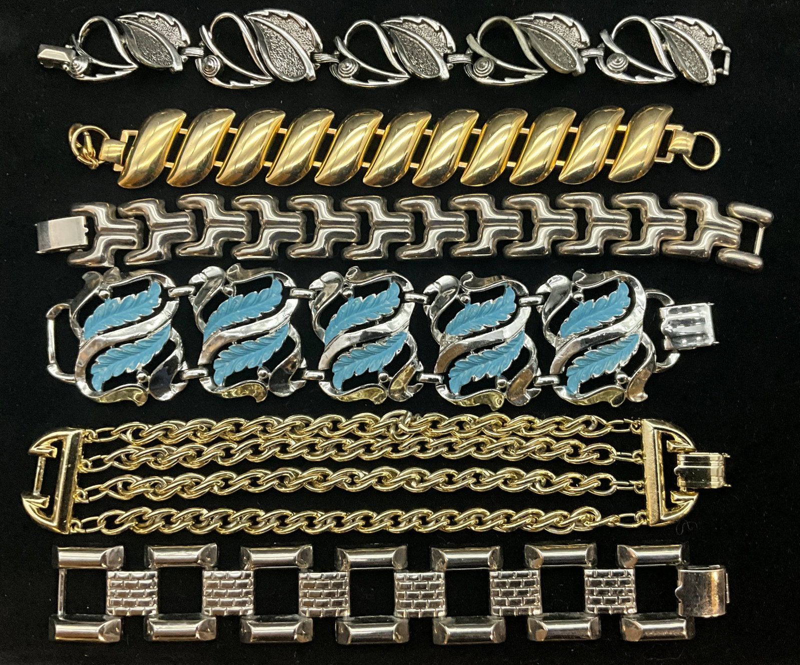 A Collection of Six Vintage Costume Jewelry Bracelets - 2