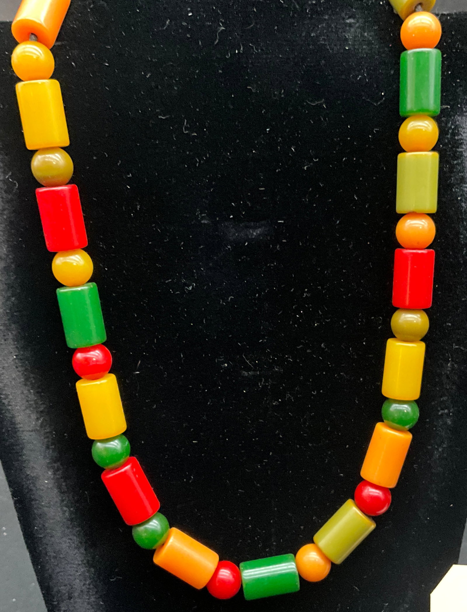 Two Art Deco Style Bakelite Geometric Bead Necklaces - 3