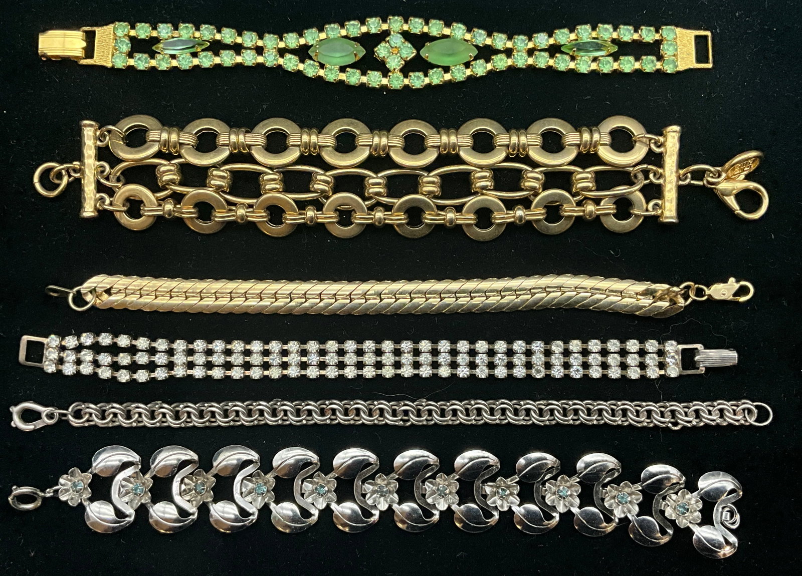A Collection of Six Vintage Costume Jewelry Bracelets Featuring Givenchy - 2