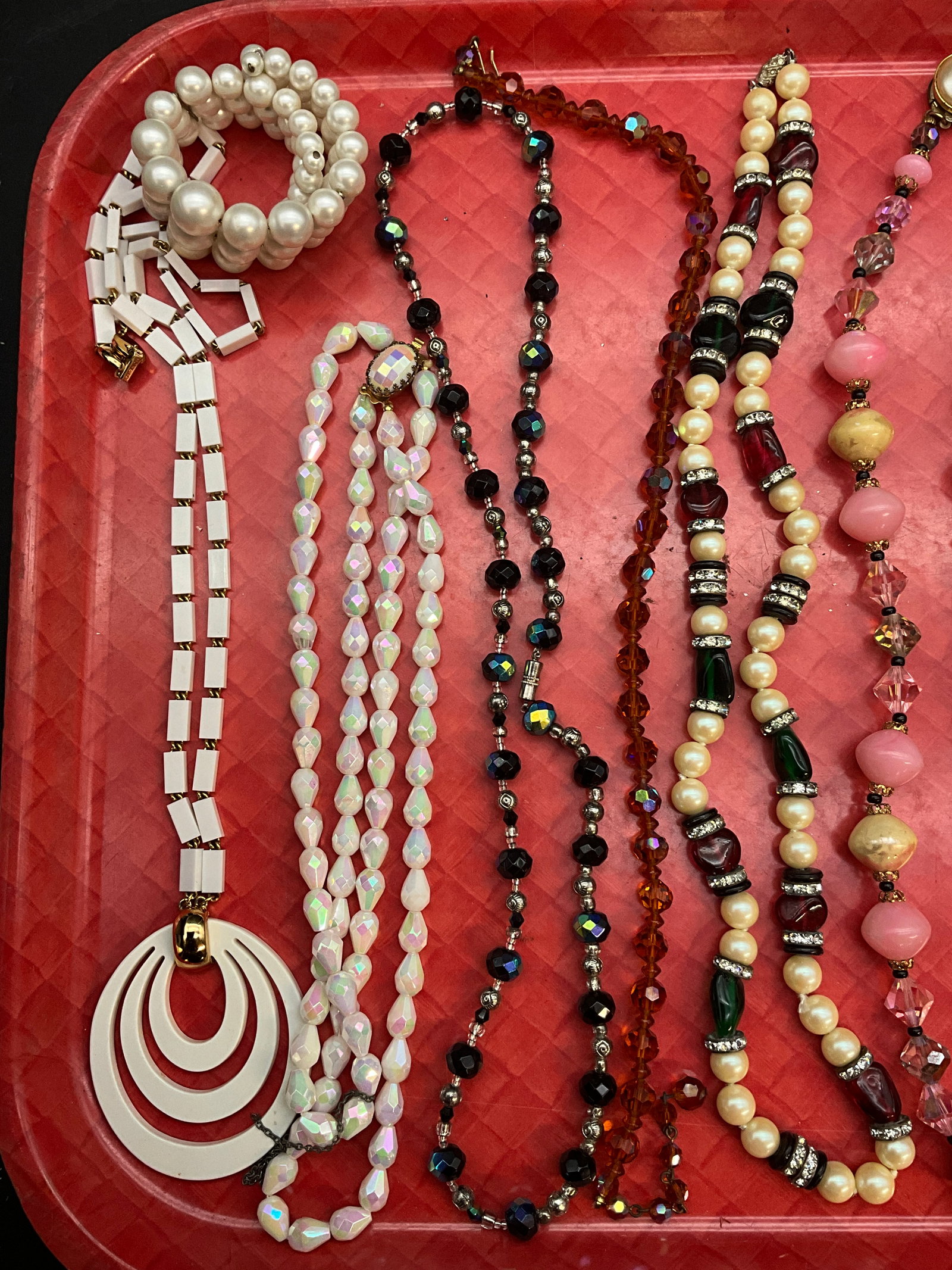 Collection of Vintage Costume Jewelry Featuring a Signed Monet Modernist Necklace - 2