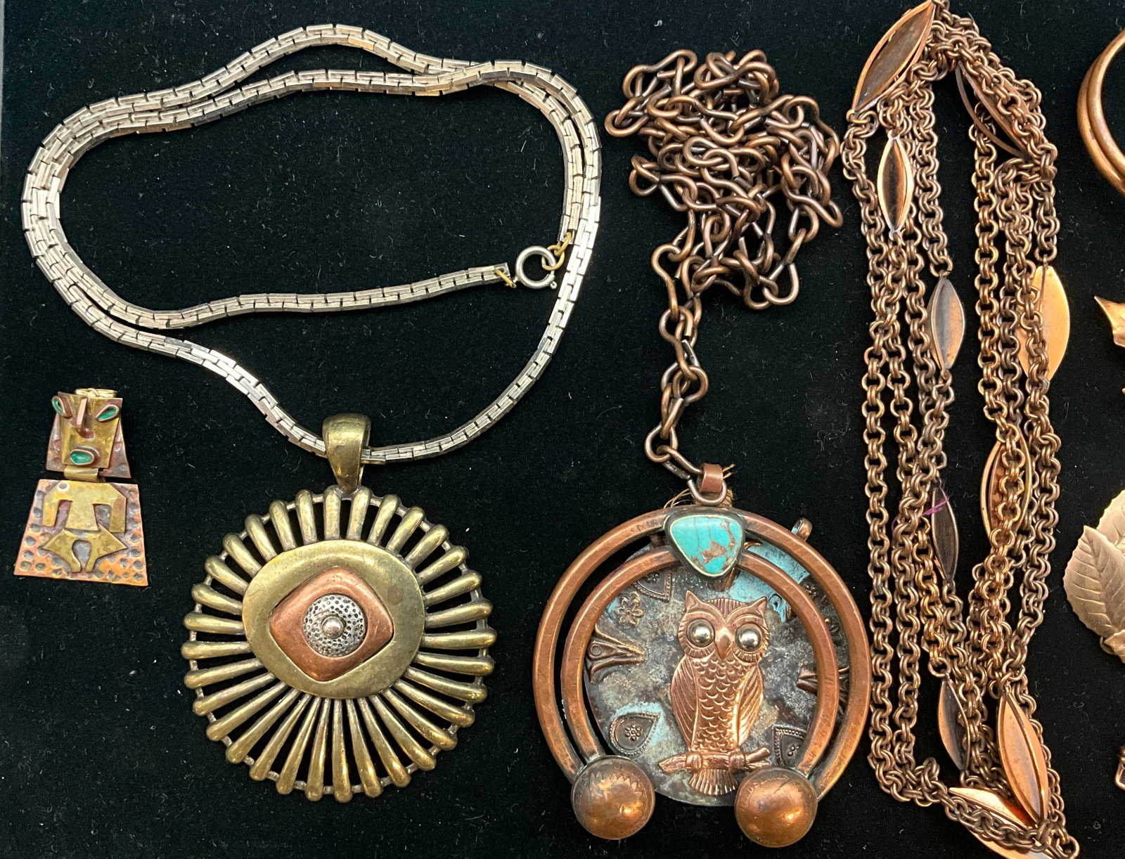 An Assortment of Vintage Mid-Century Modern and Southwestern Copper Jewelry - 2