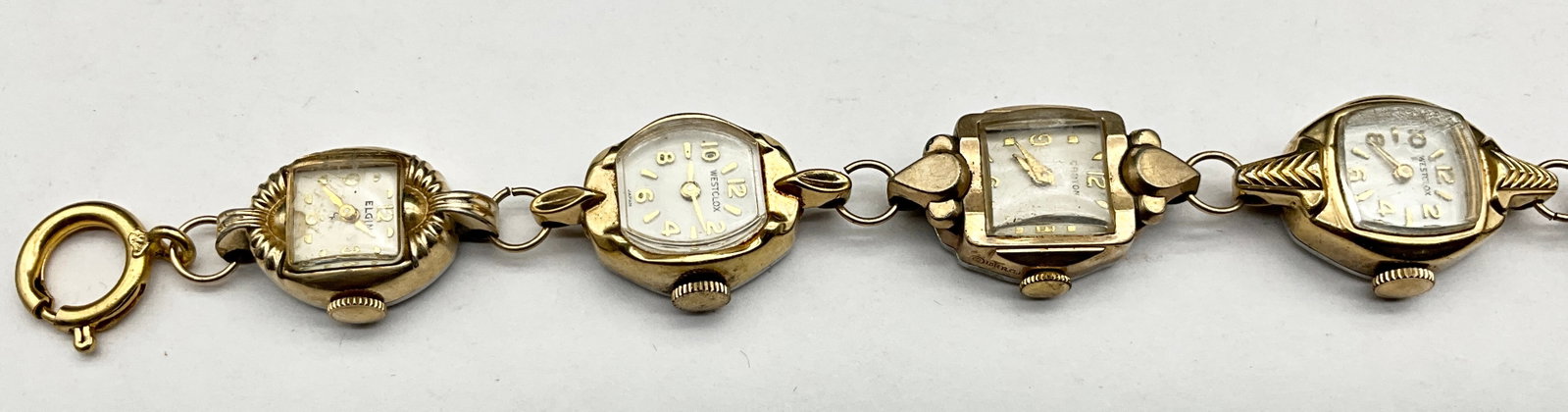 Vintage Ladies Multi-Brand Watch Head Bracelet with 10K Rolled Gold Plate Components - 3