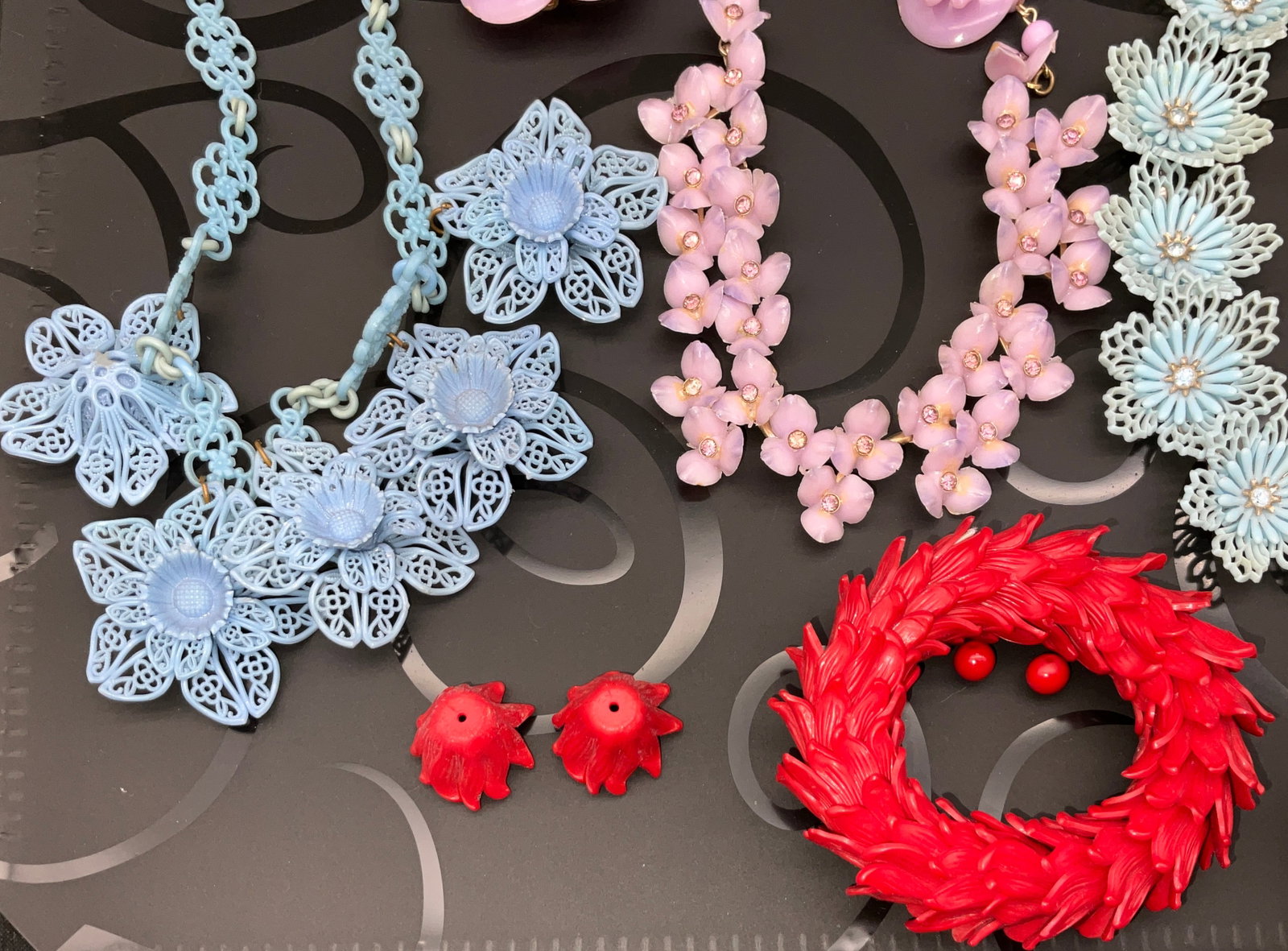 A Collection of Mid-Century Molded Plastic Costume Jewelry - 2
