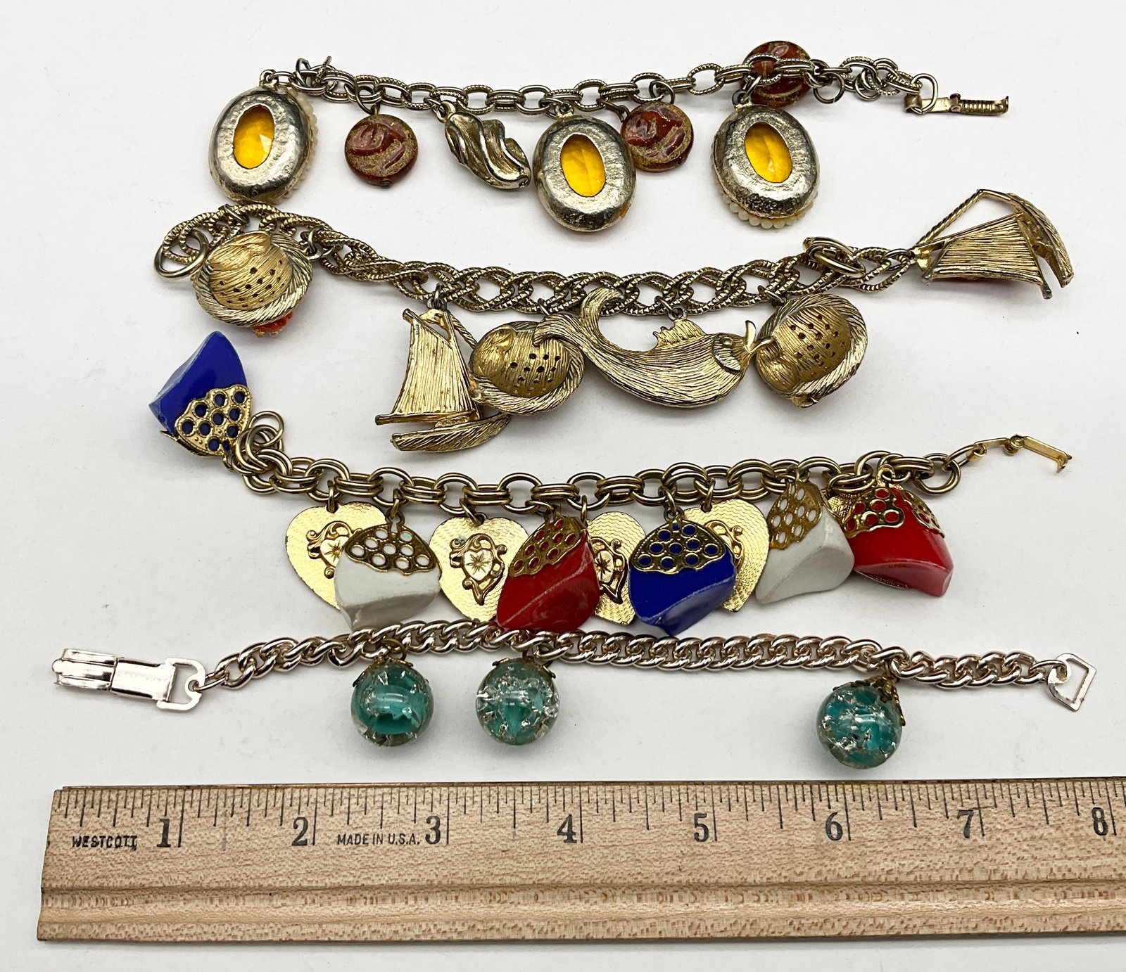 Four Mid-Century Costume Charm Bracelets - 4