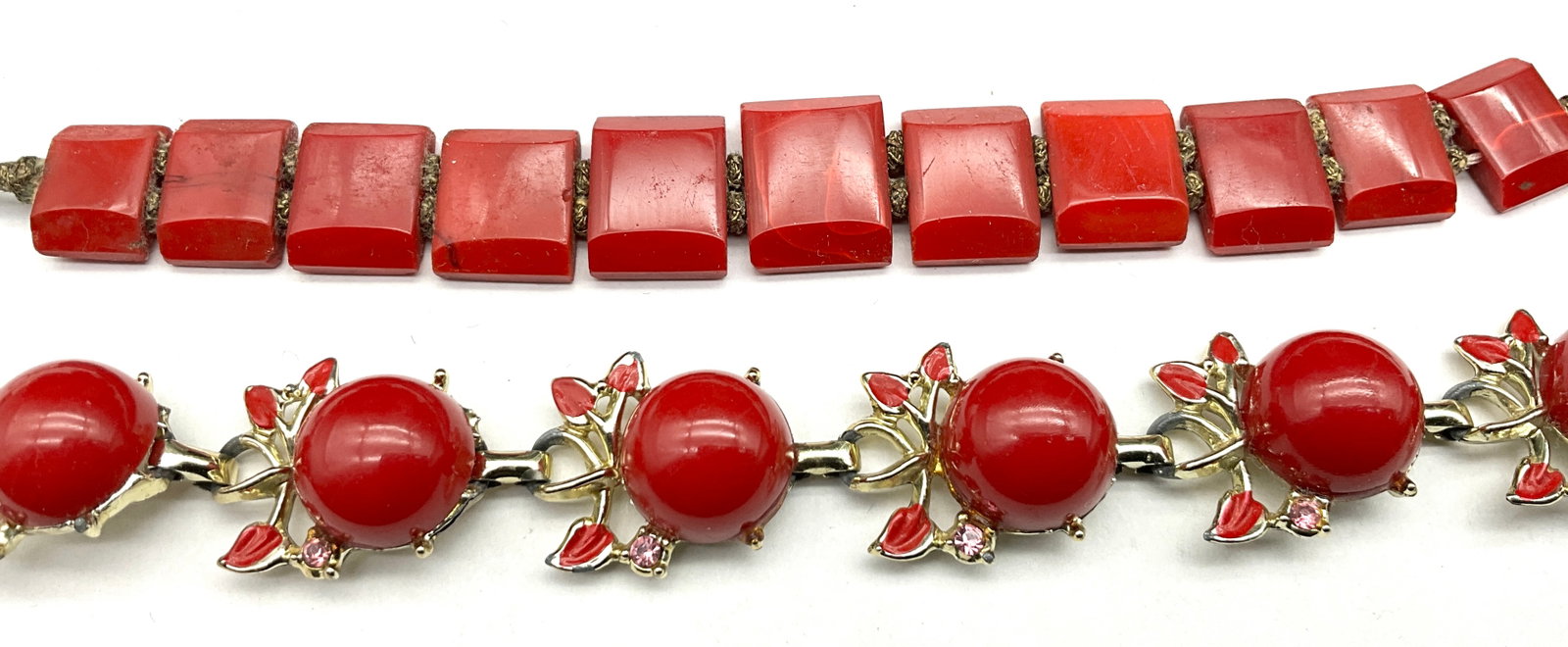 An Assortment of Vintage Red Costume Jewelry - 2