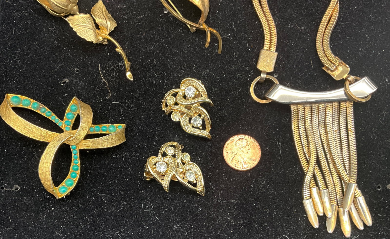 A Collection of Mid-Century Gold-Tone Costume Jewelry - 2