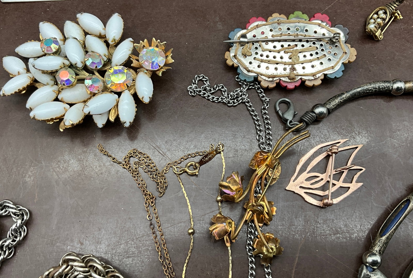 An Assortment of Vintage Signed and Modernist Costume Jewelry - 8