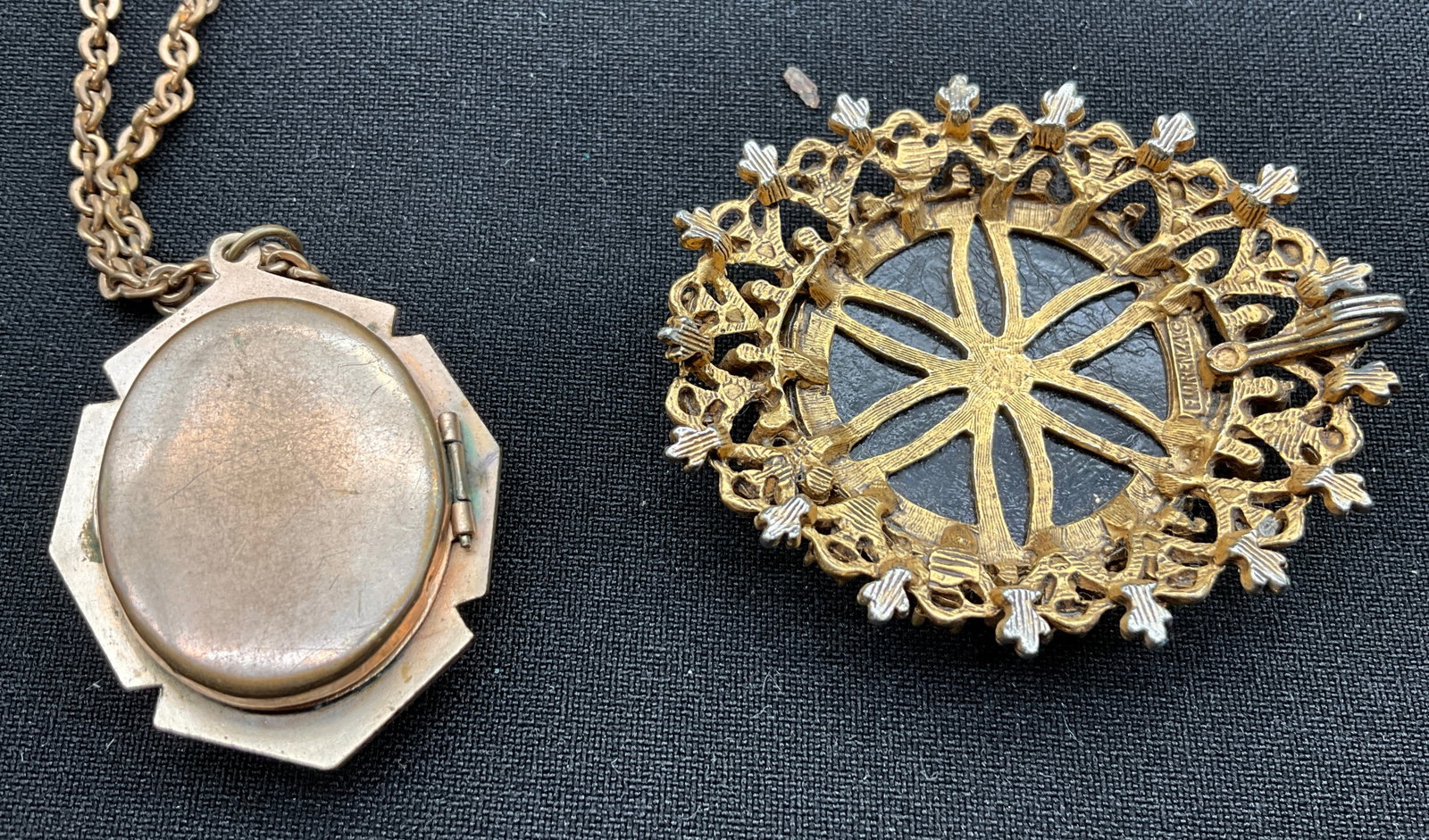 An Assortment of Vintage Florenza and Victorian Revival Costume Jewelry - 6