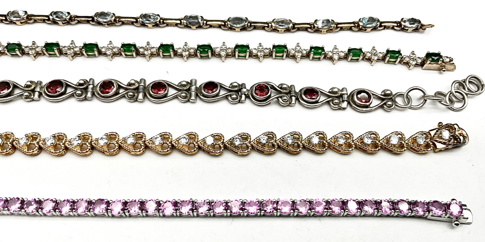 A Collection of Sterling Silver and Colored Gemstone Jewelry - 3