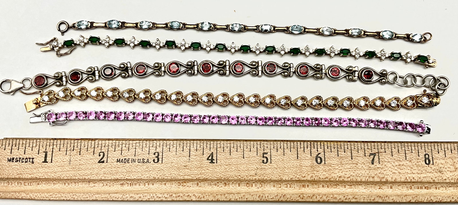 A Collection of Sterling Silver and Colored Gemstone Jewelry - 5