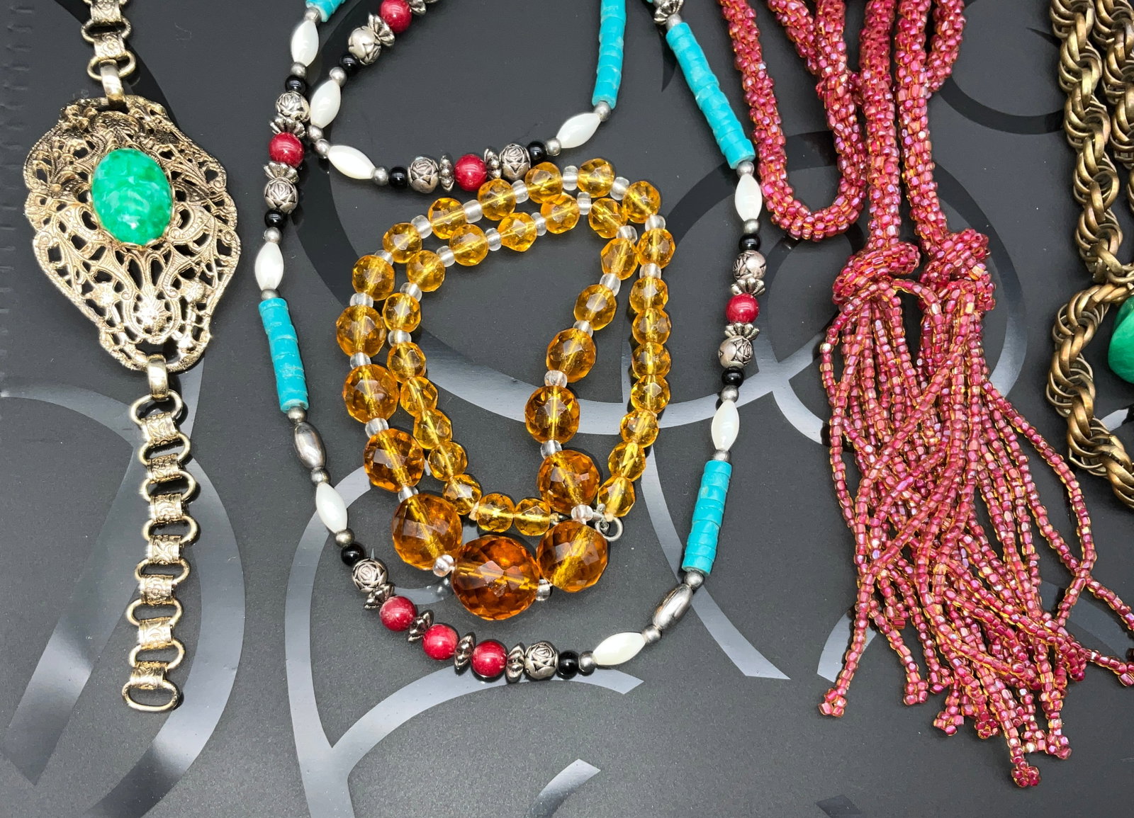 A Collection of Vintage Costume Jewelry Including Signed Trifari Necklace - 2