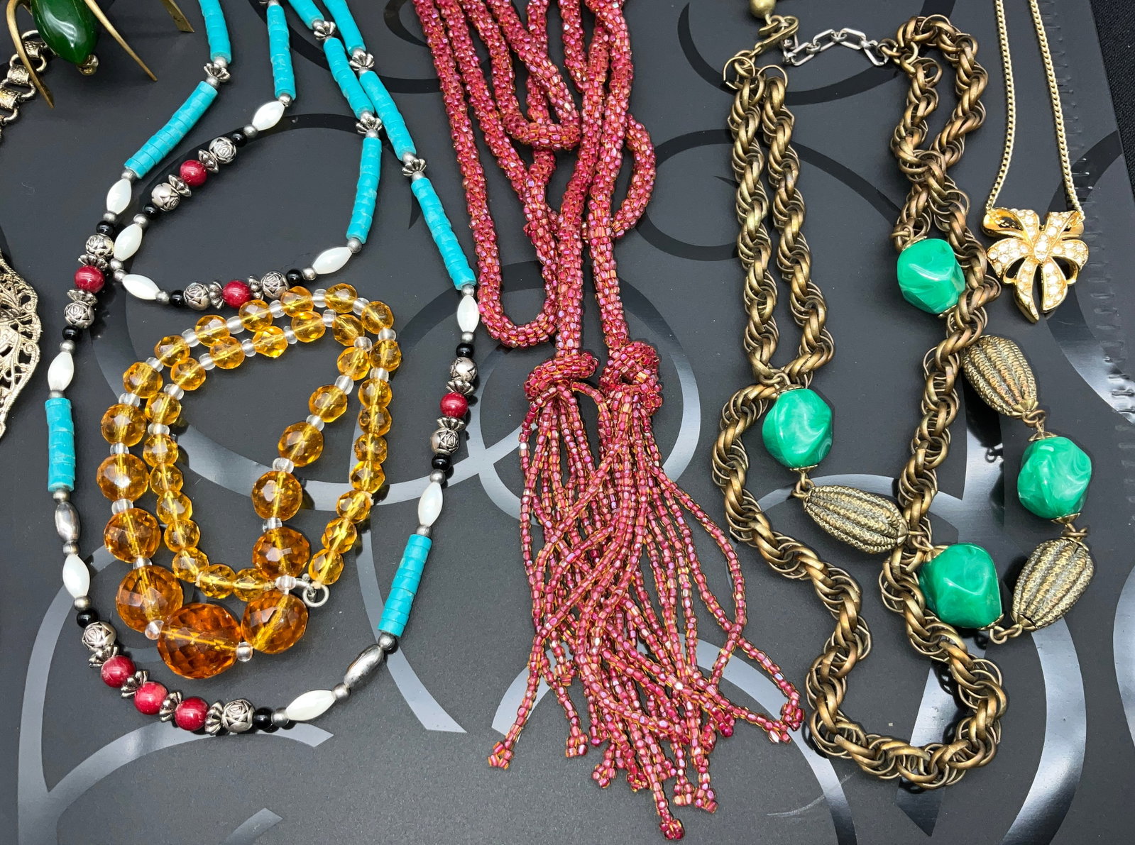A Collection of Vintage Costume Jewelry Including Signed Trifari Necklace - 3