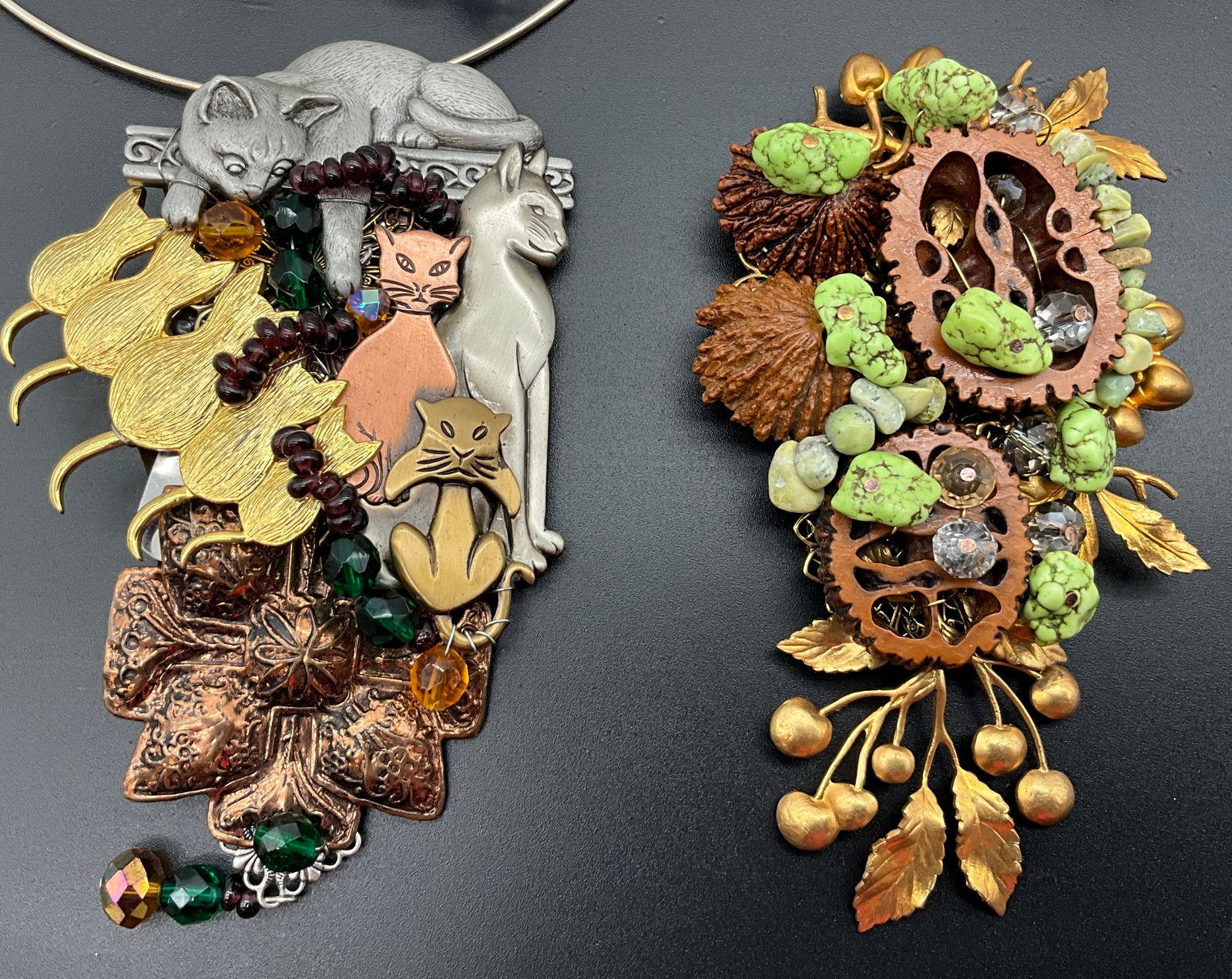 A Collection of Five Sarah Jane Artisan Assemblage Jewelry Pieces - 3