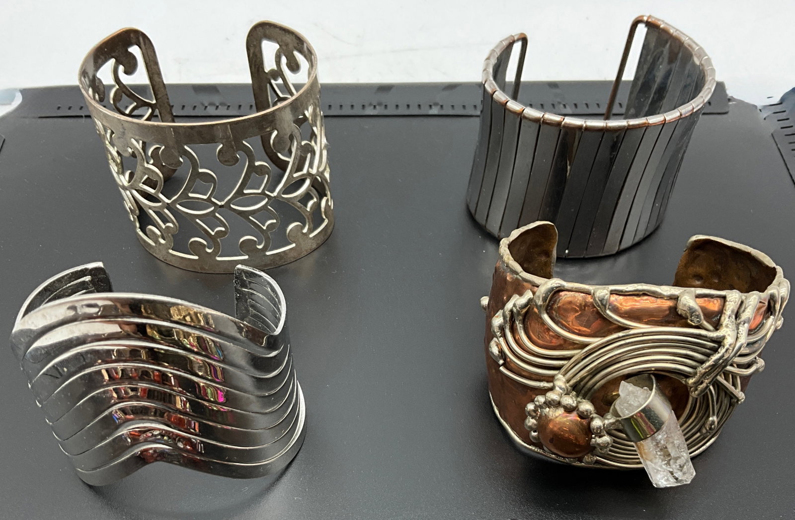 Eight Assorted Artisan and Costume Jewelry Cuffs and Bracelets - 3