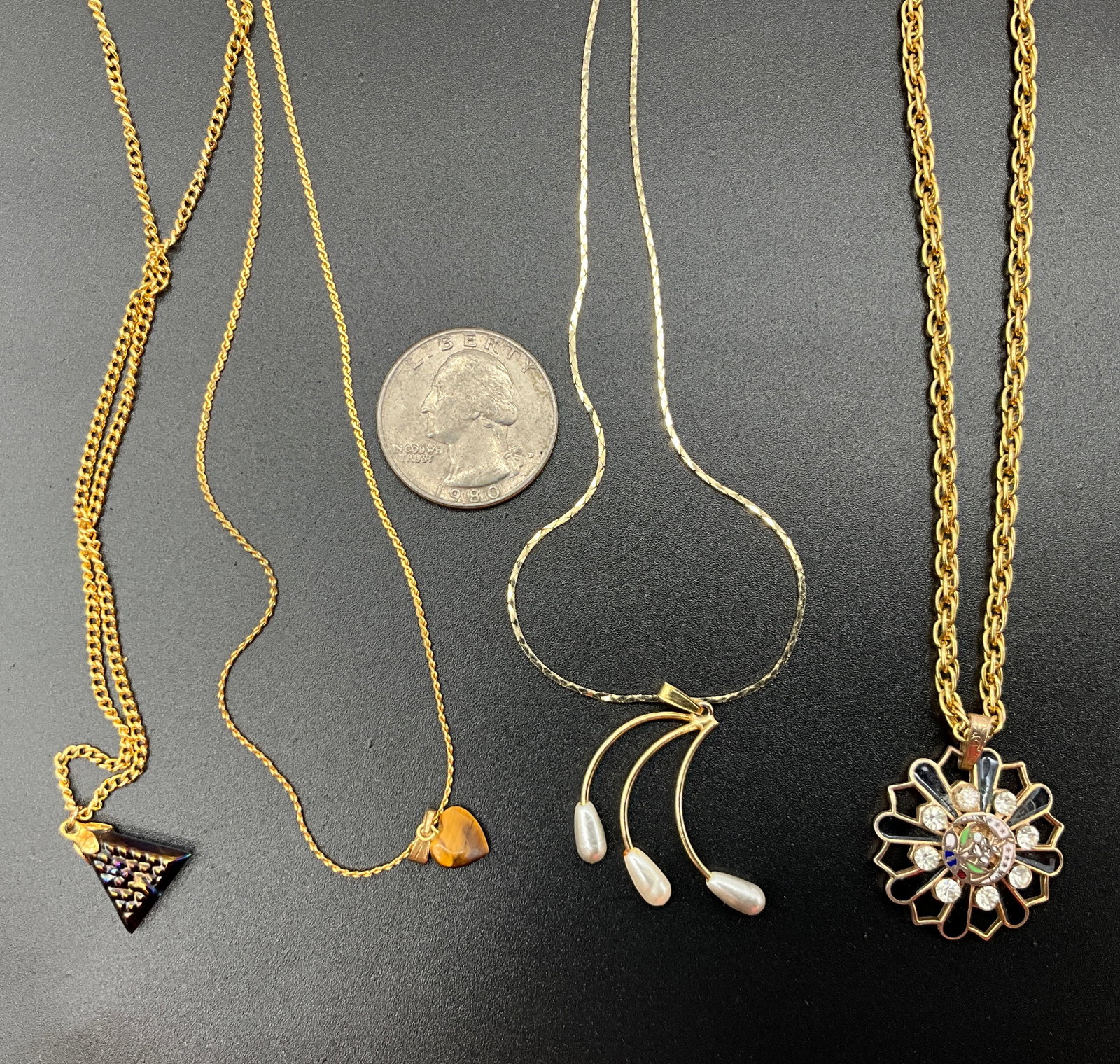 Nine Vintage Costume Jewelry Necklaces and Pendants - 2